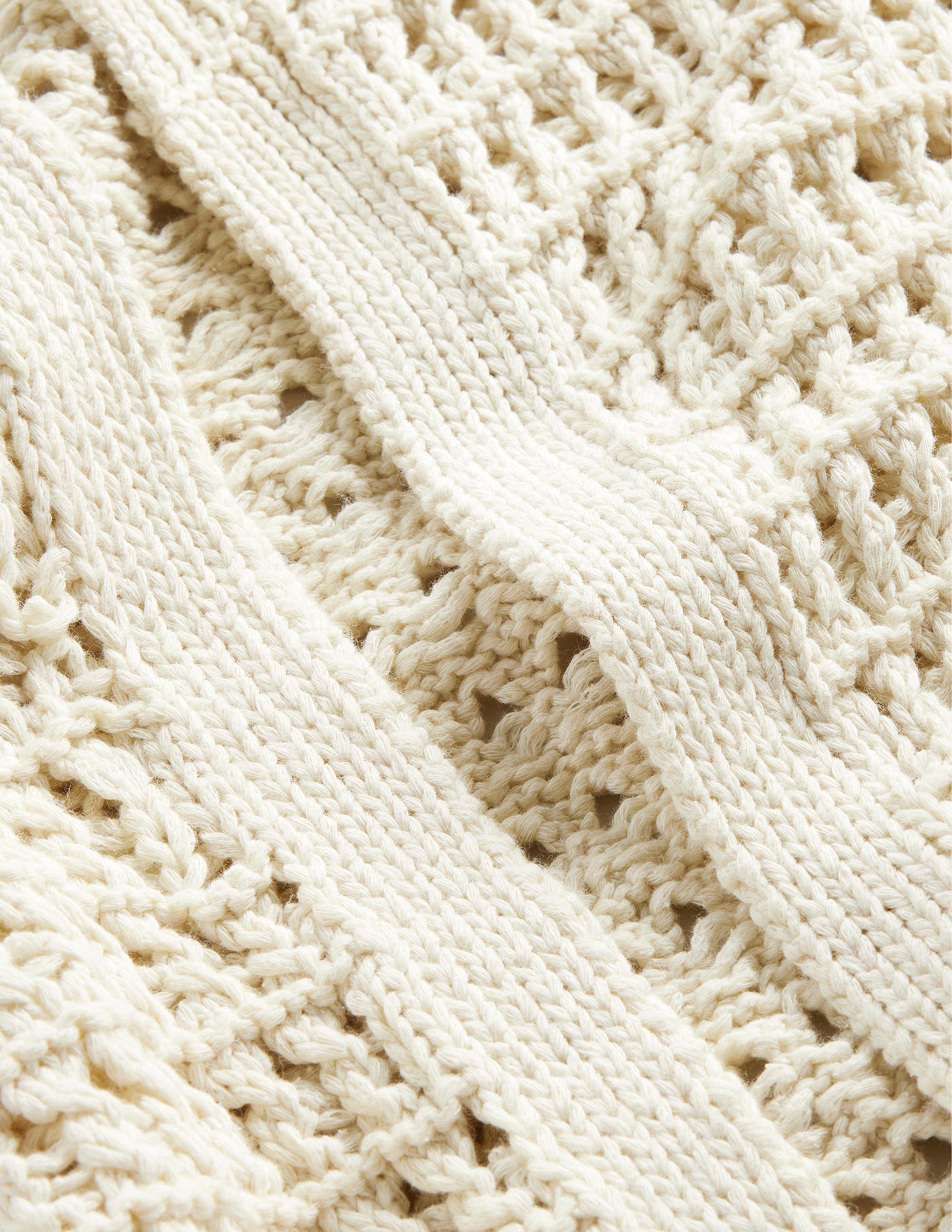 Manteau façon gilet en crochet-Ivoire chaud - Image 6