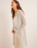 Manteau façon gilet en crochet-Ivoire chaud