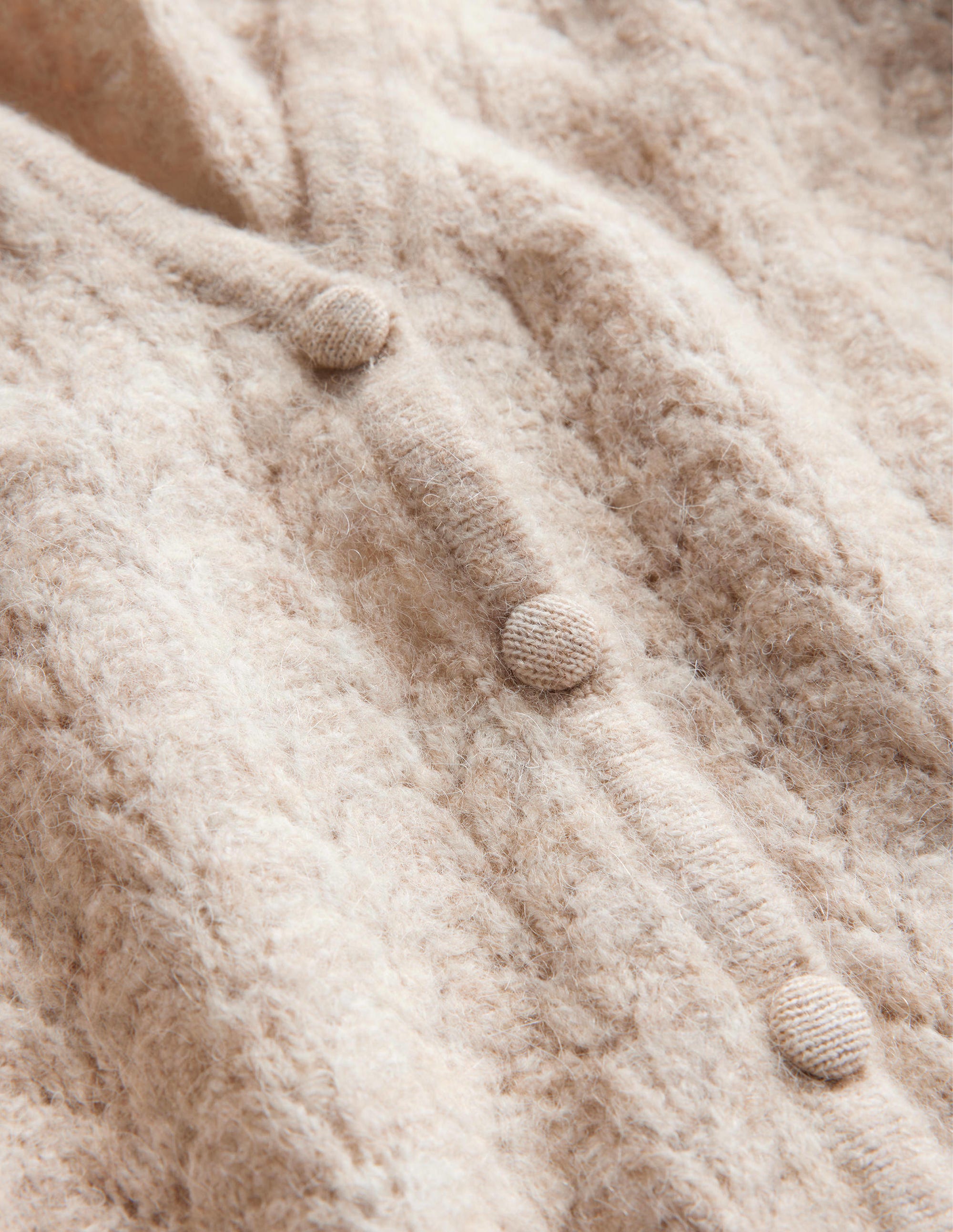 Pointelle-Cardigan-Hellbeige Melange - Image 6
