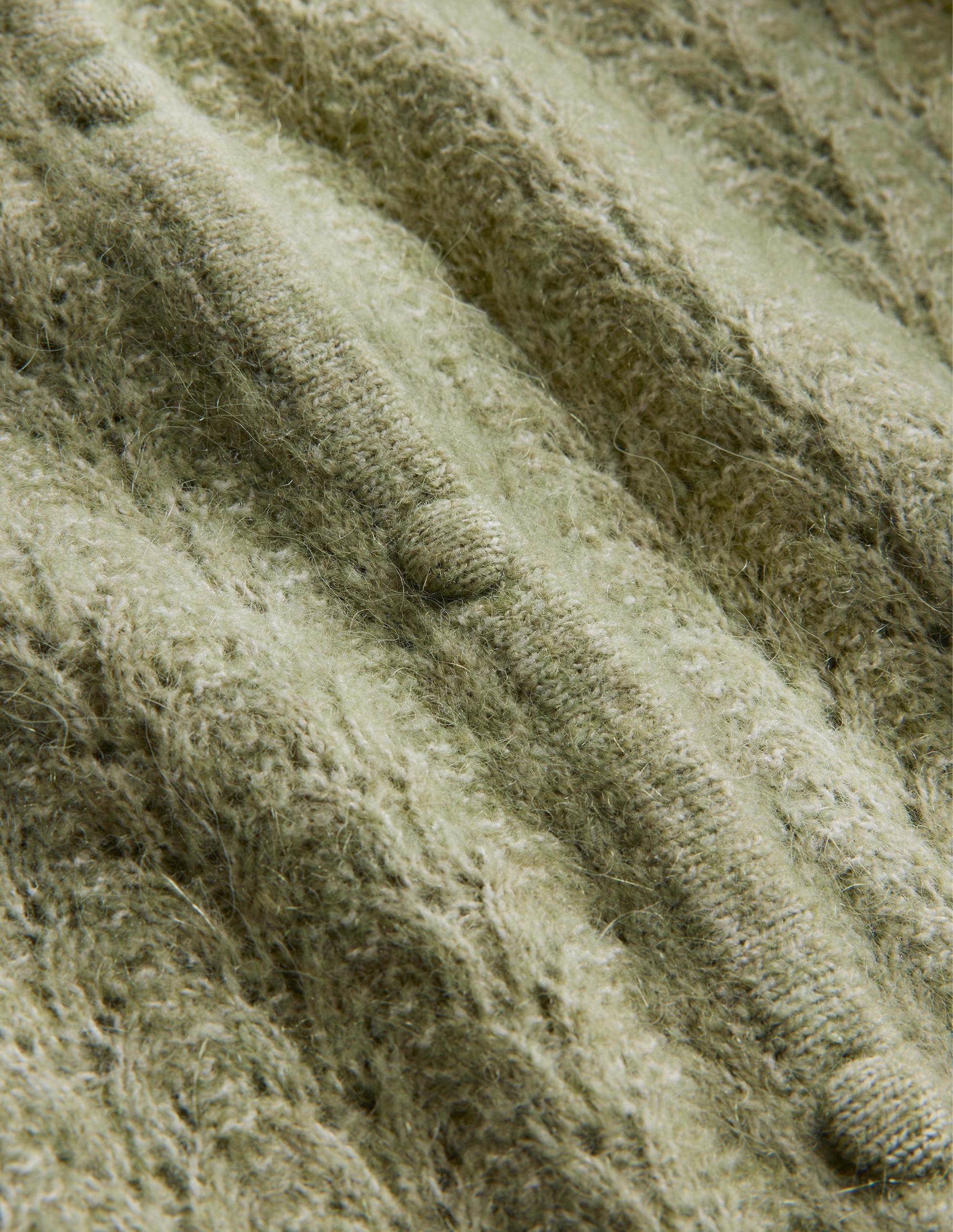 Langärmliger Pointelle-Cardigan-Steingrün-7