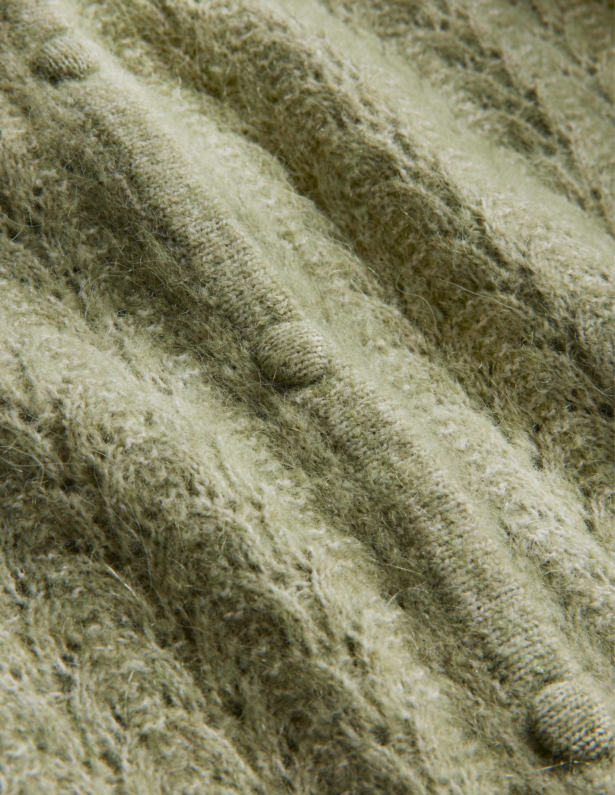 Langärmliger Pointelle-Cardigan-Steingrün - Image 7