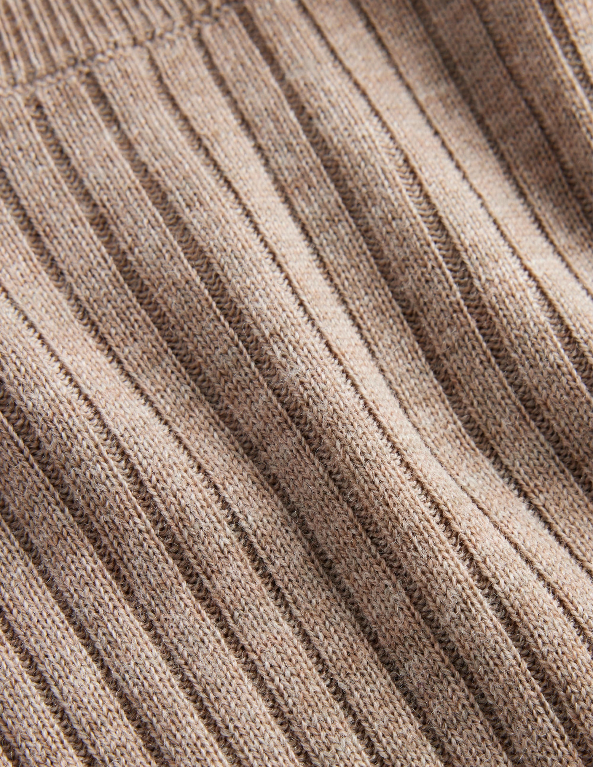 Ribbed Merino Jumper-Dark Mink Melange - Image 6