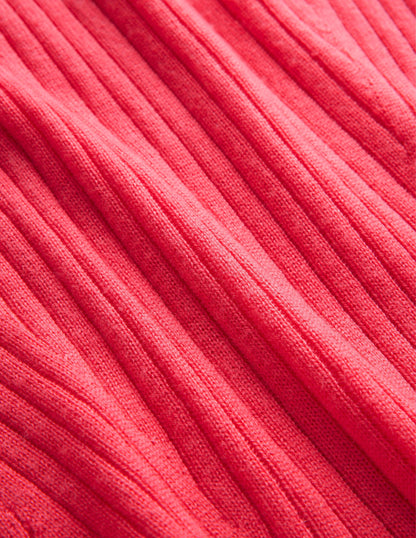 Rippstrickpullover aus Merinowolle-Korallenrot-9