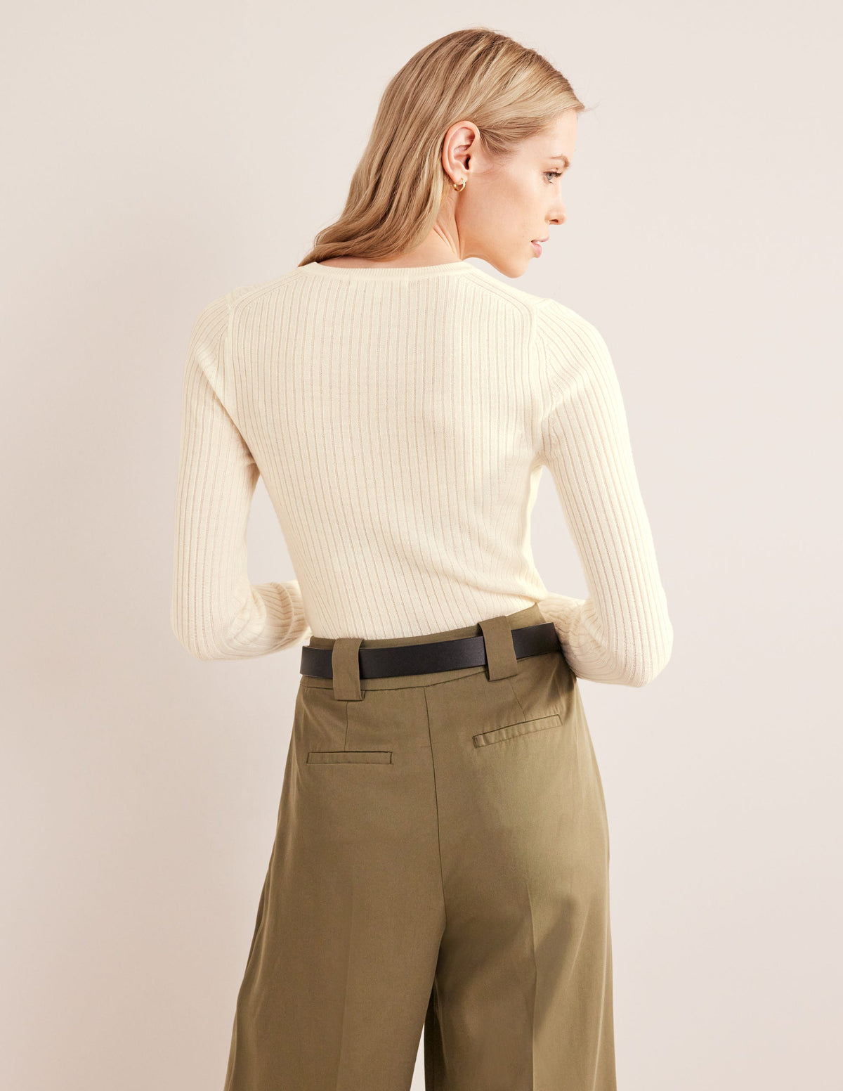 Rippstrickpullover aus Merinowolle-Pistazienschale - Image 3