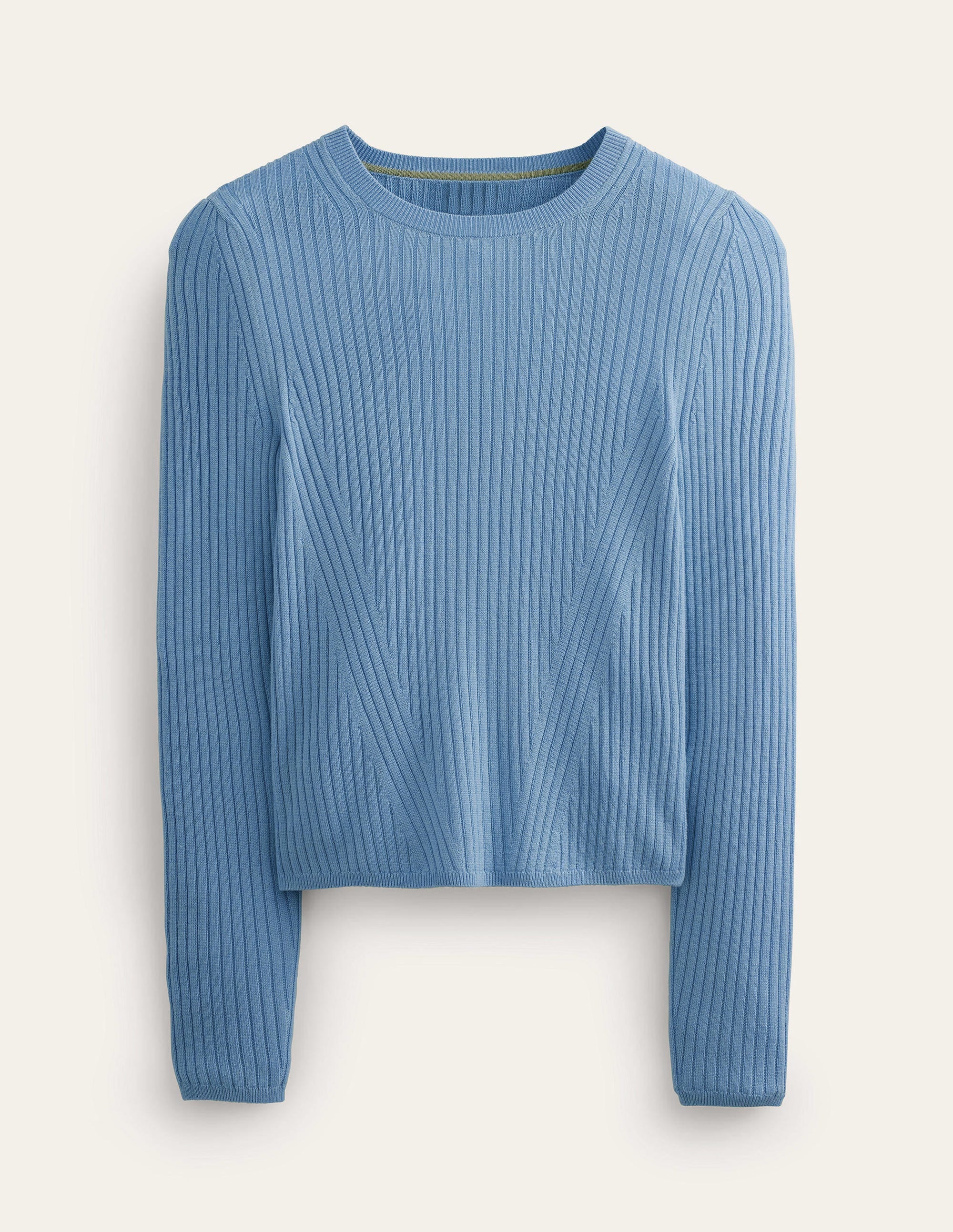 Rippstrickpullover aus Merinowolle-Flachsblau - Image 5