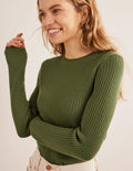 Pull côtelé en laine mérinos-Garde forestier