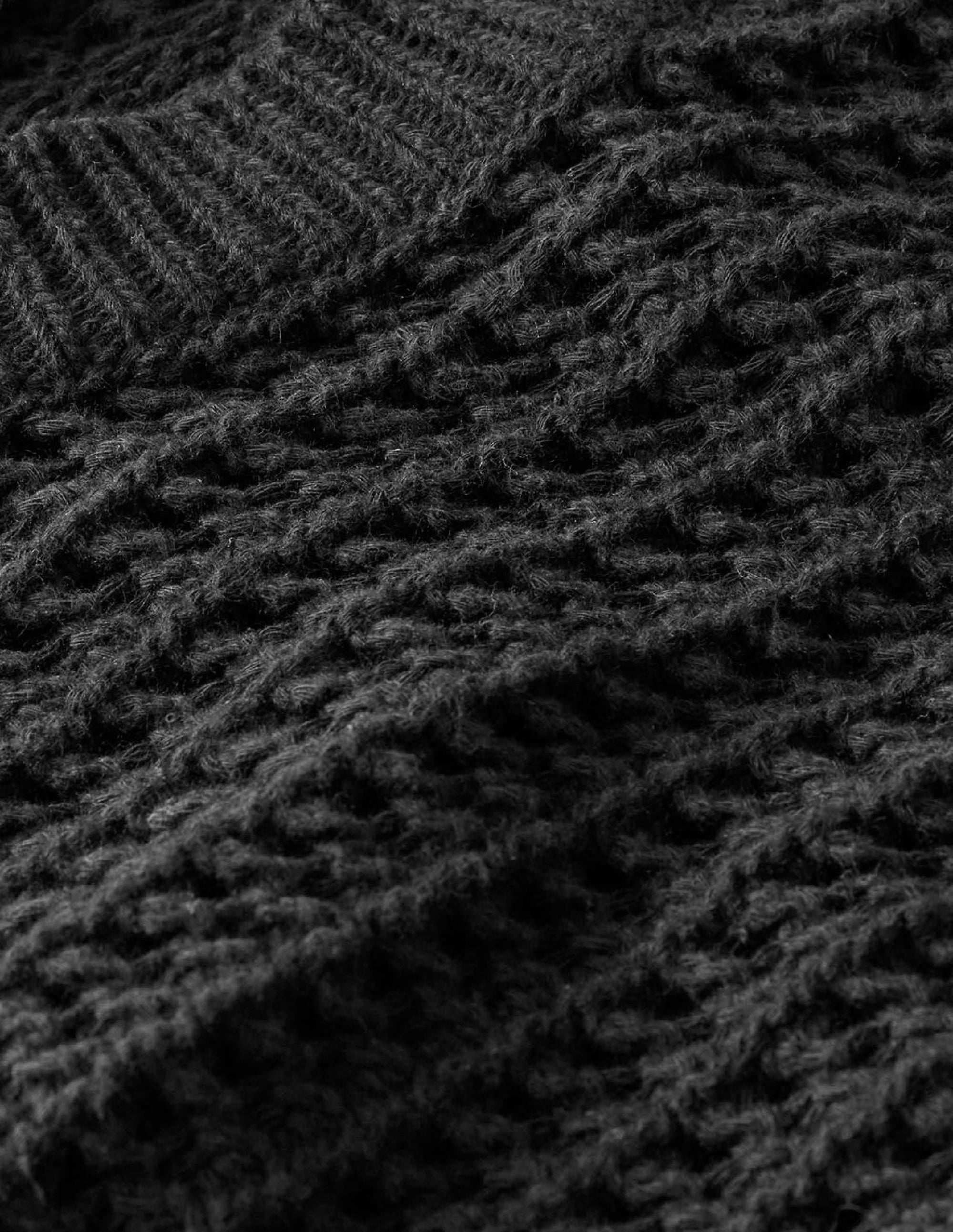 Kurz geschnittener Häkelpullover-Schwarz - Image 6