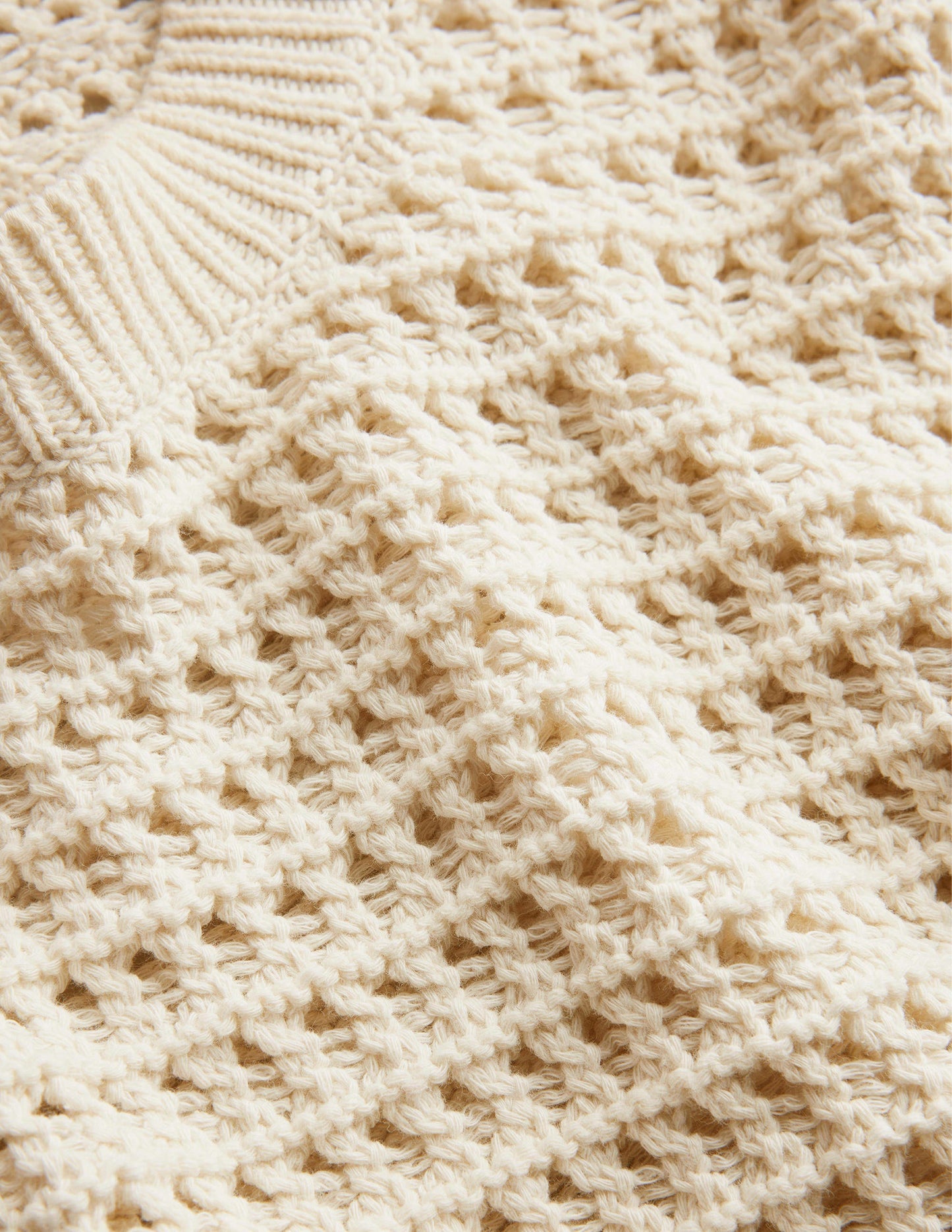 Pull court en crochet-Ivoire chaud