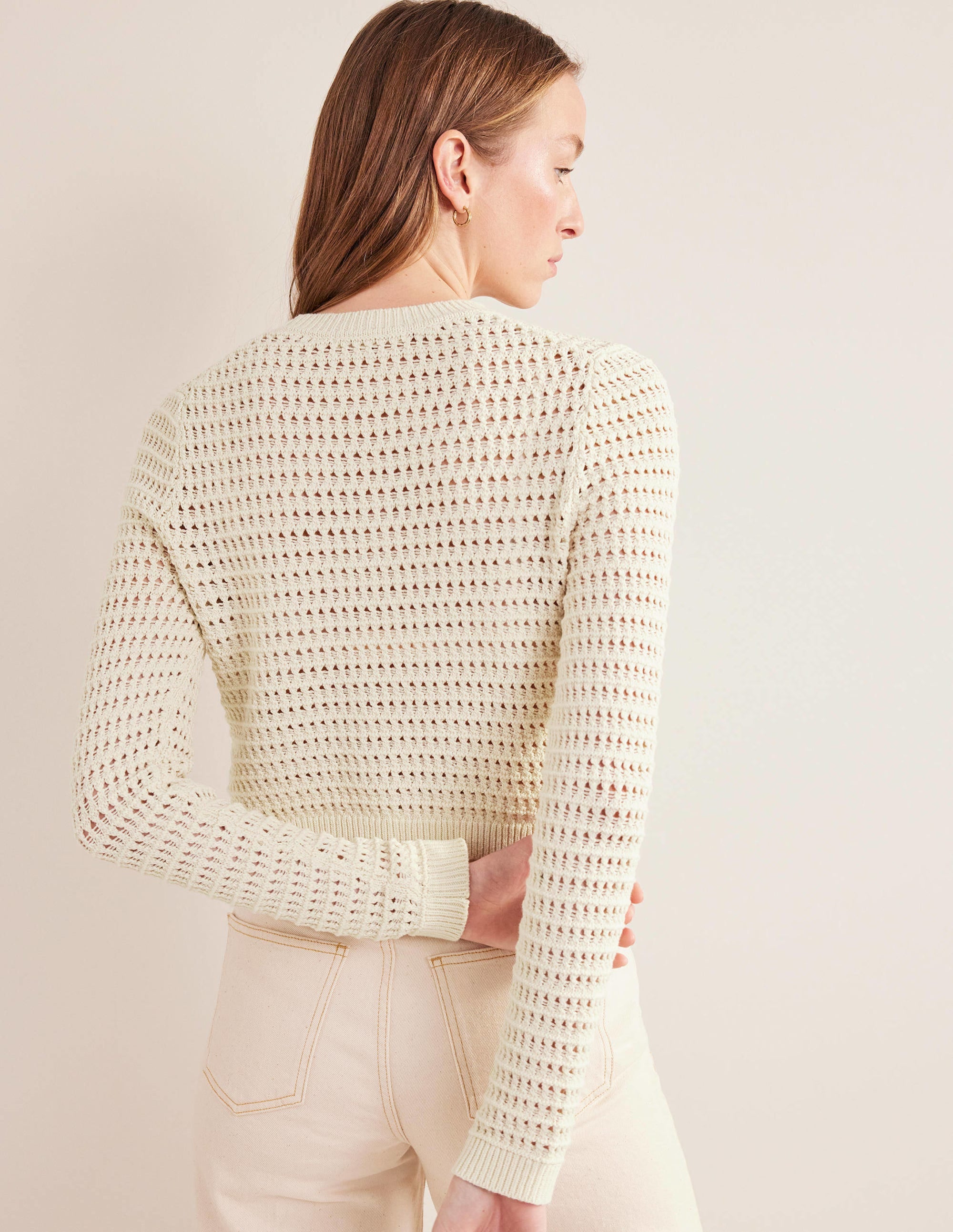 Pull court en crochet-Ivoire chaud - Image 3