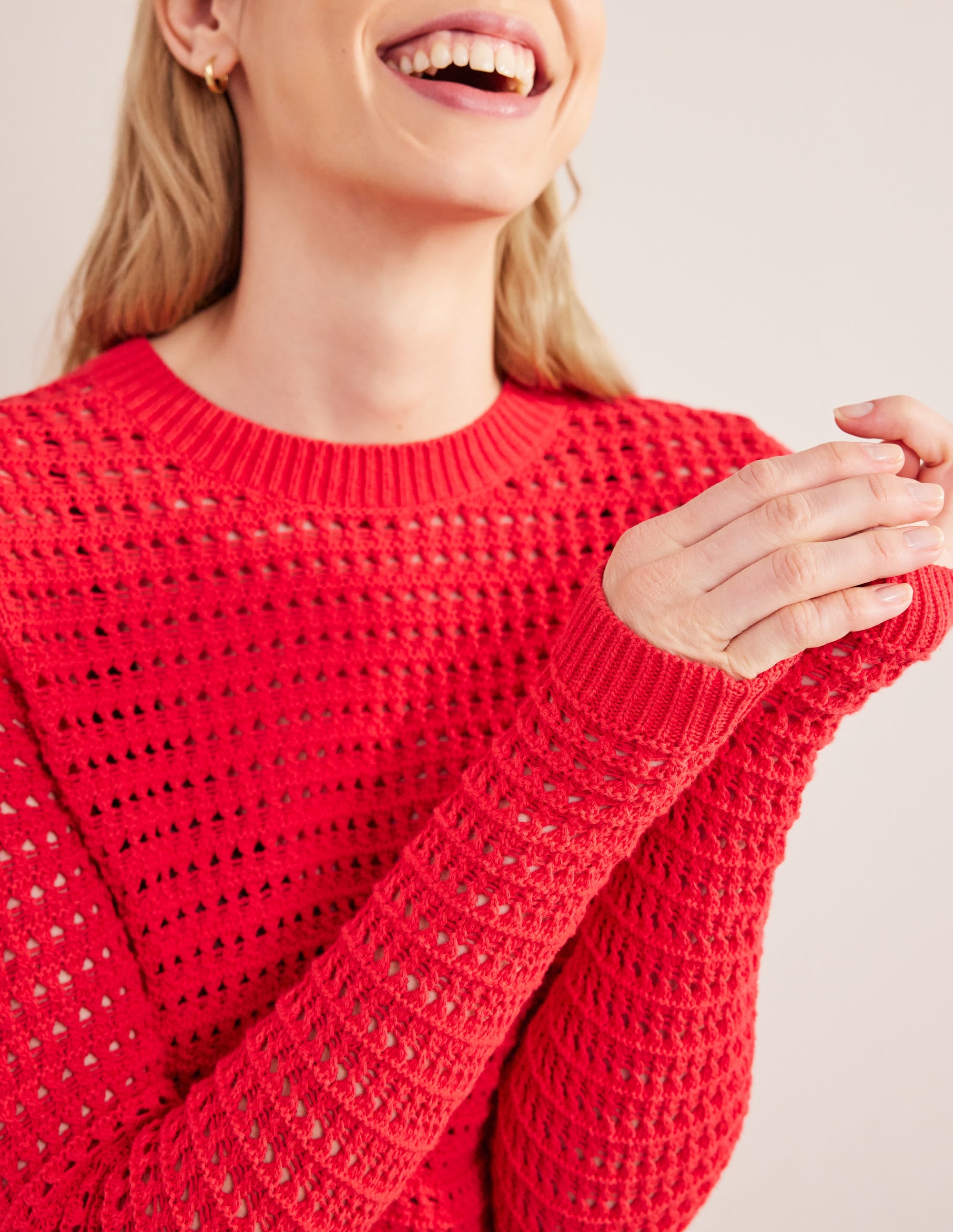 Pull court en crochet-Rouge haut risque - Image 2