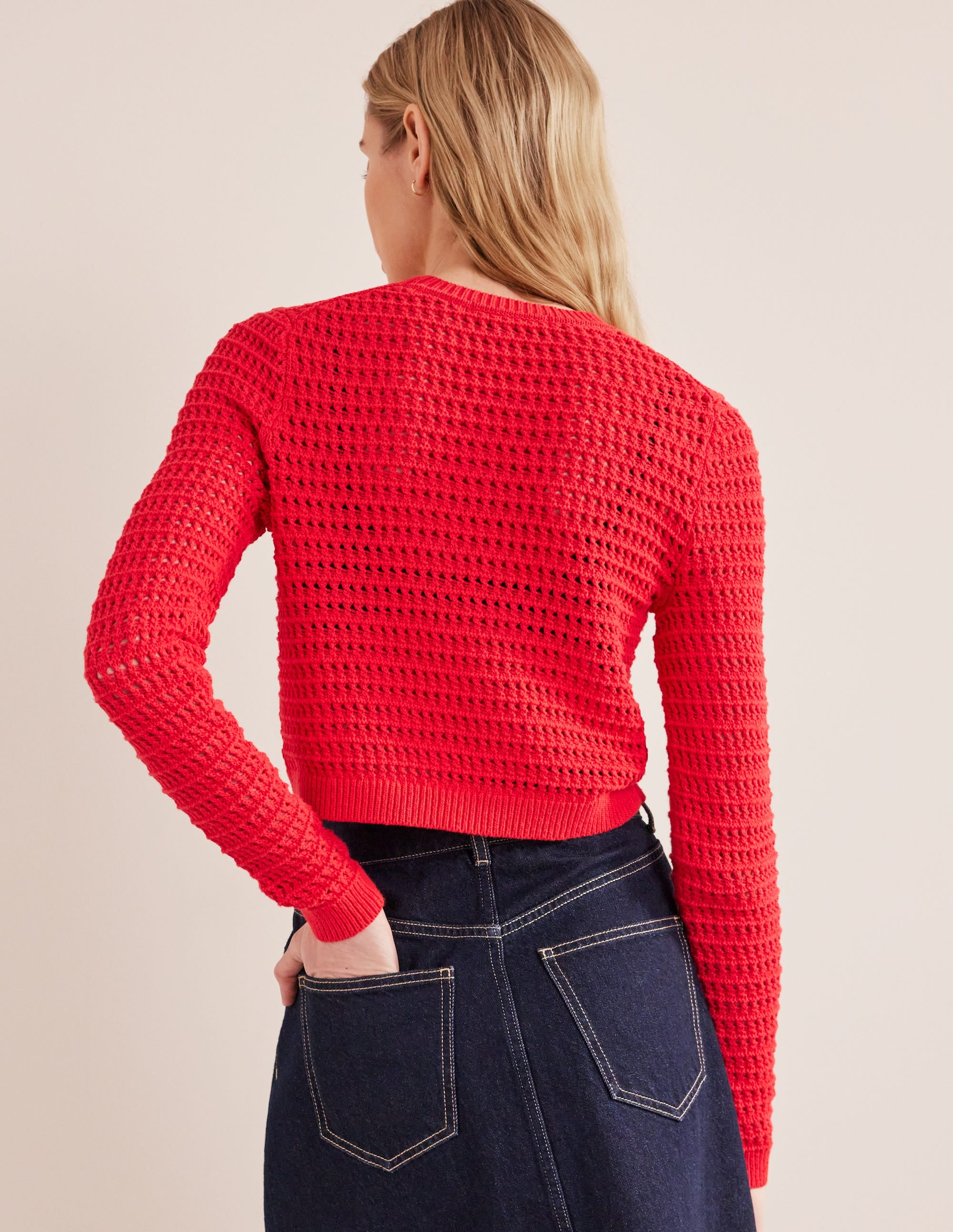 Pull court en crochet-Rouge haut risque - Image 3