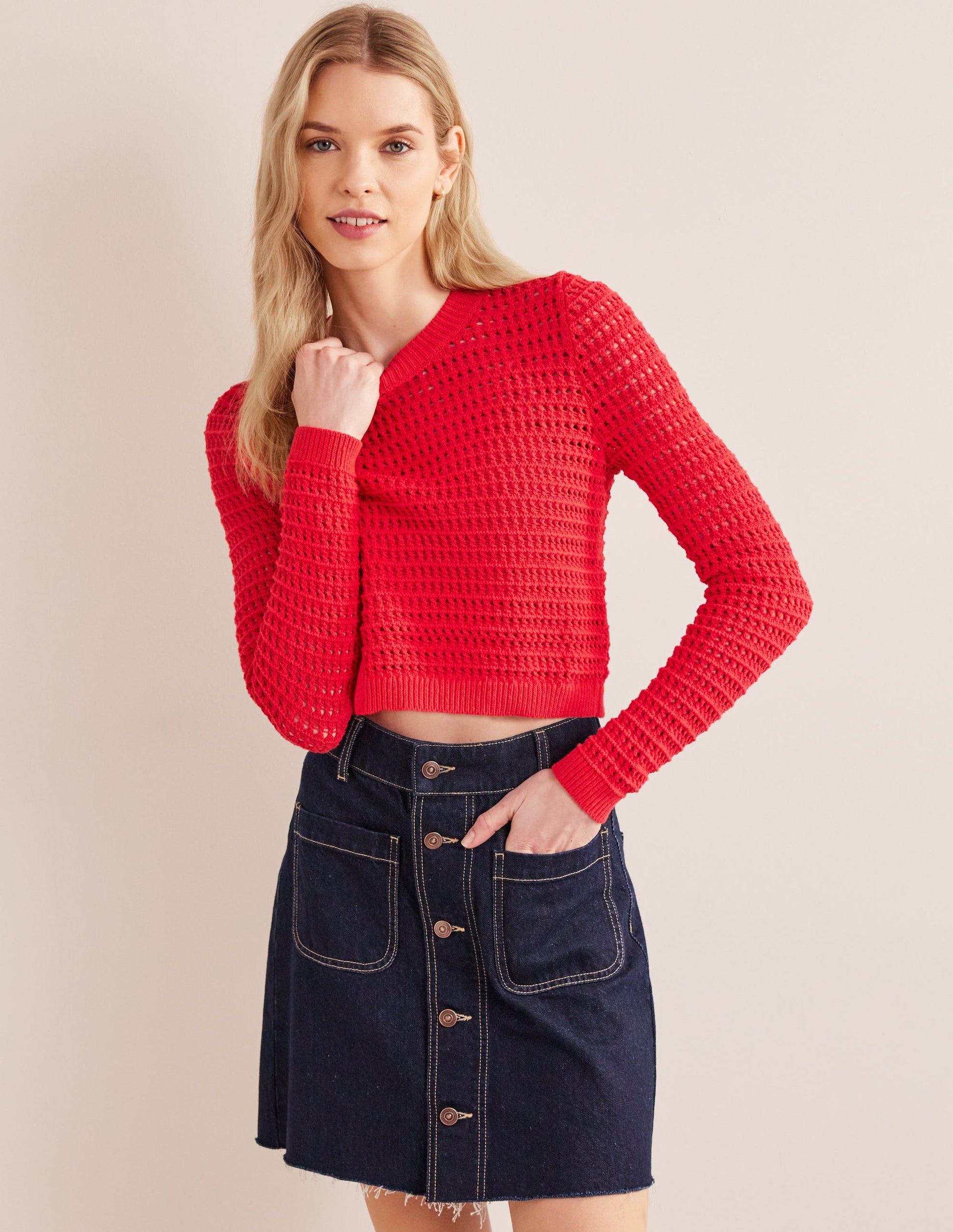 Pull court en crochet-Rouge haut risque-4