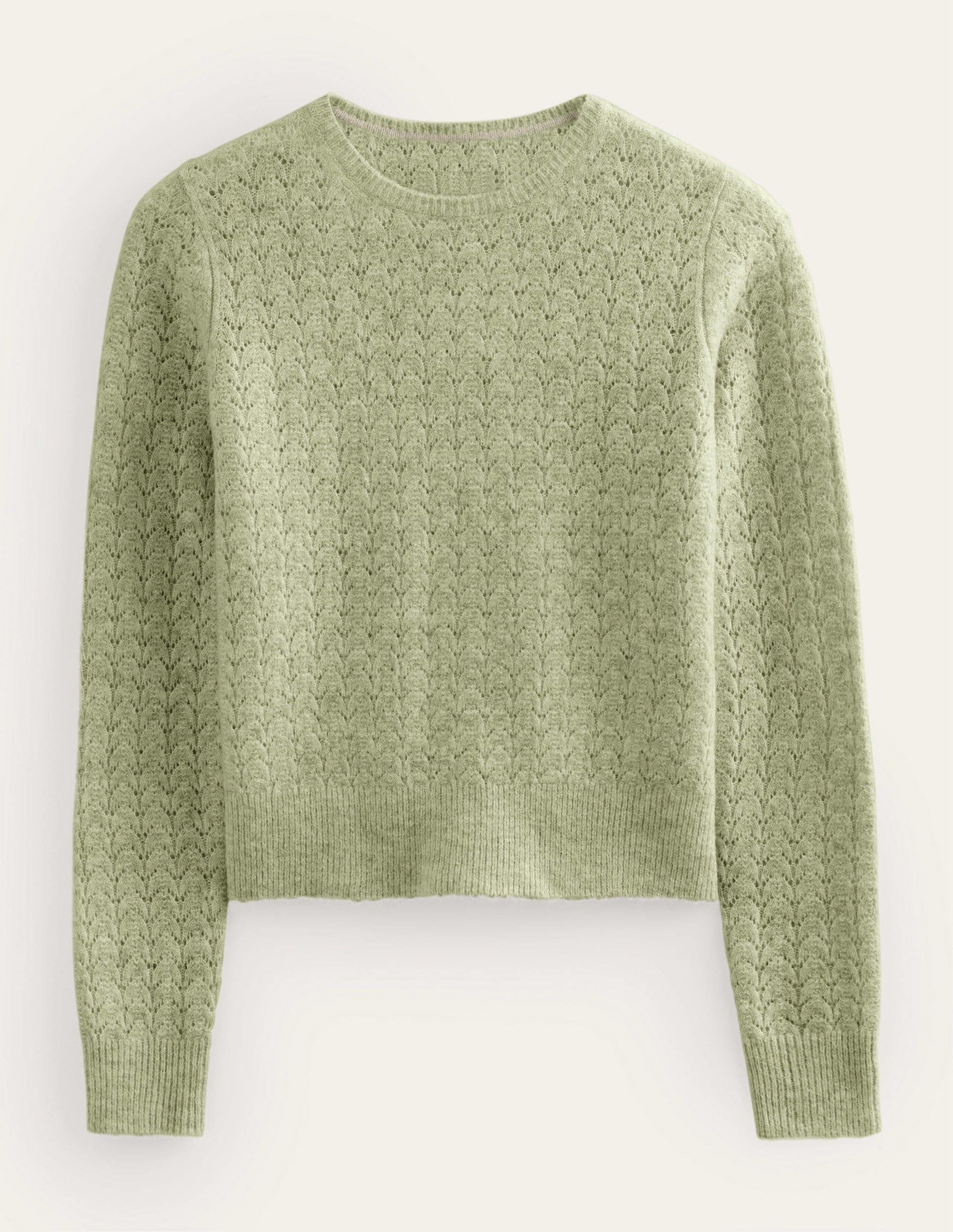 Flauschiger Pointelle-Pullover-Steingrün-5