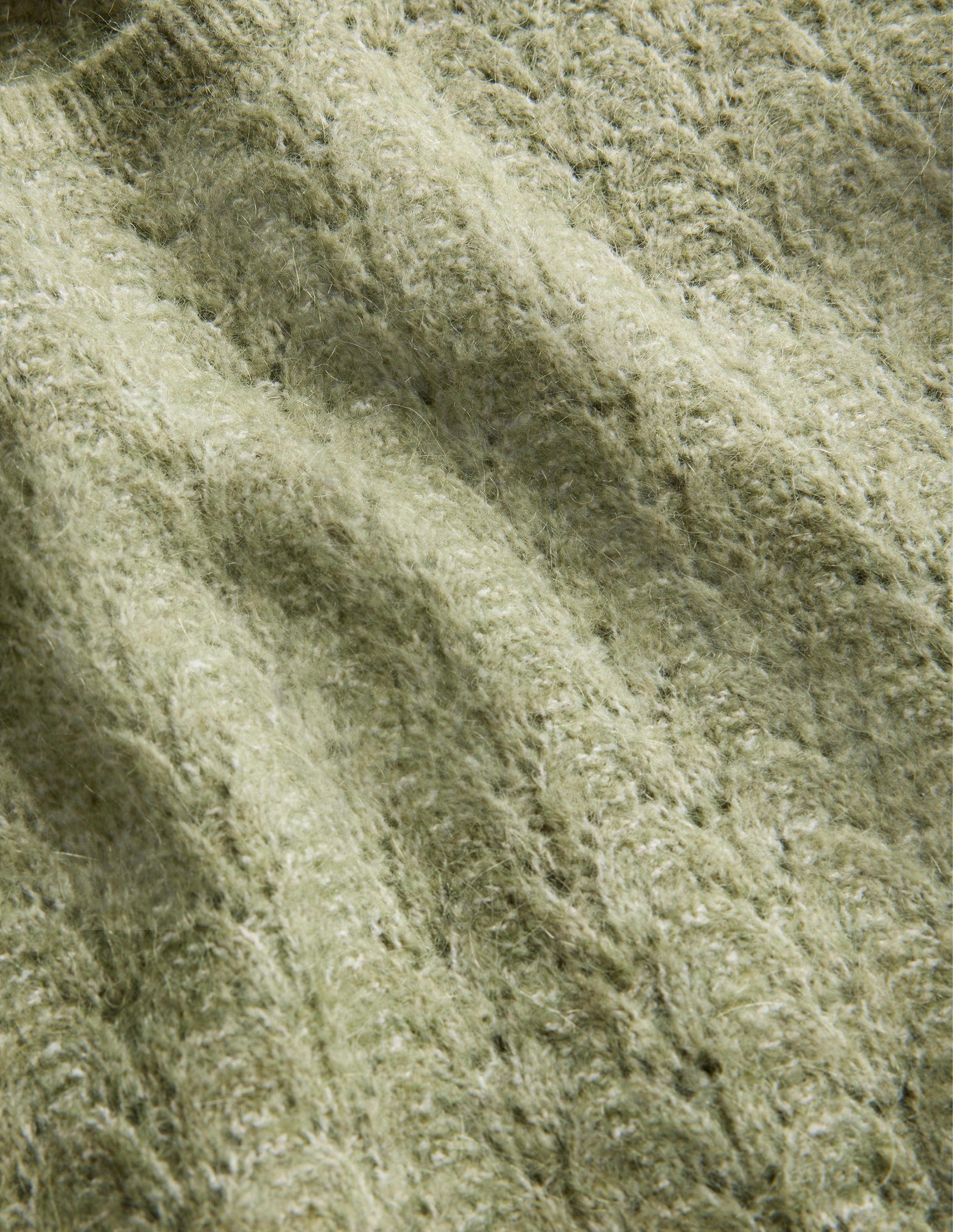 Flauschiger Pointelle-Pullover-Steingrün-6