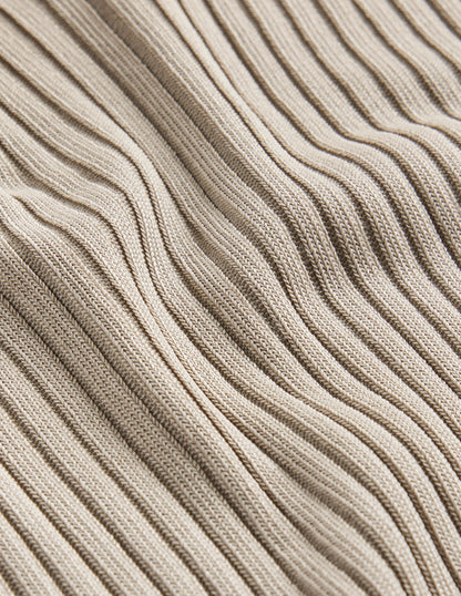 Gerippter Pullover mit U-Boot-Ausschnitt-Steingrau-6