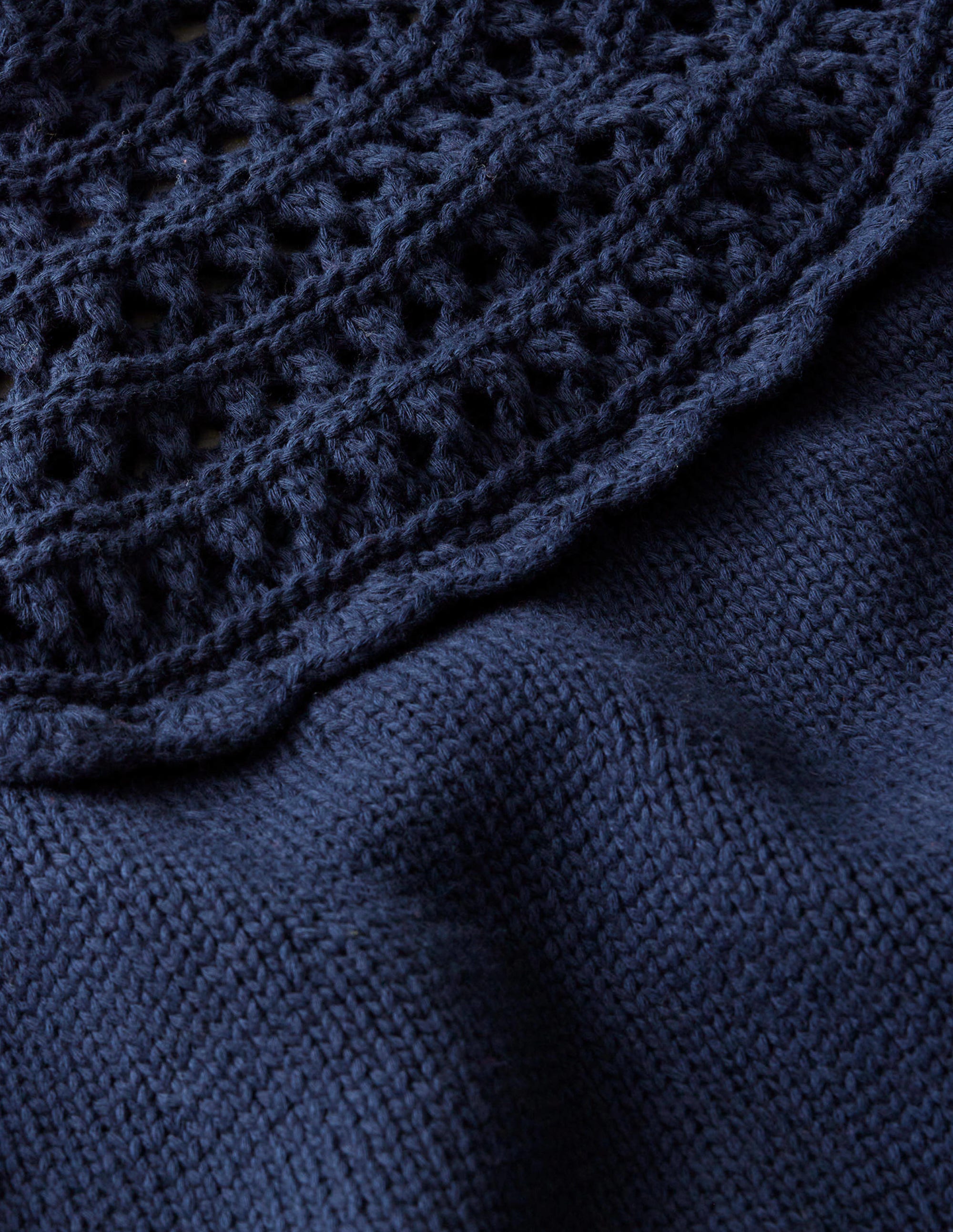 Pullover mit Häkelpasse-Marineblau - Image 6