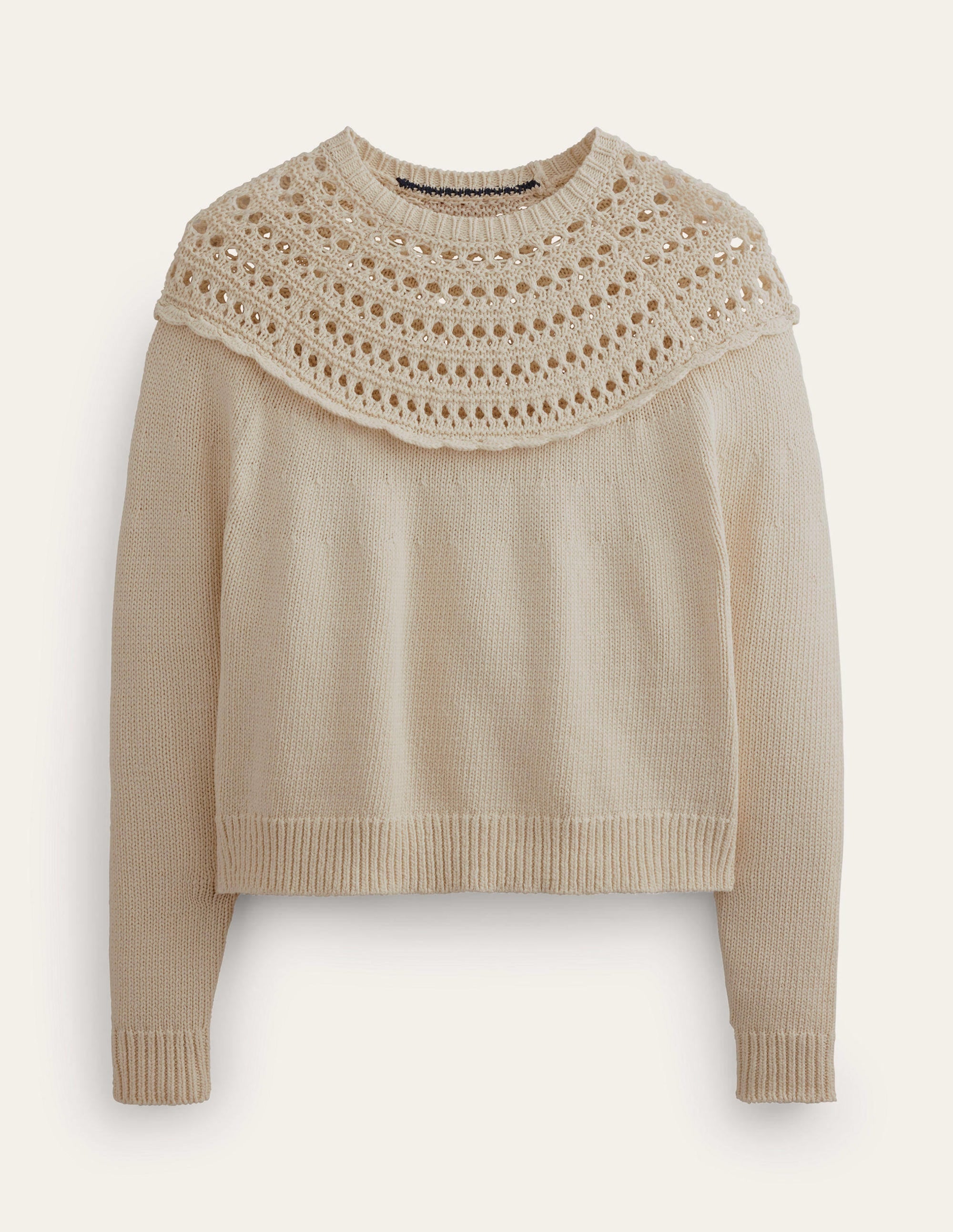 Pullover mit Häkelpasse-Lammfell - Image 5