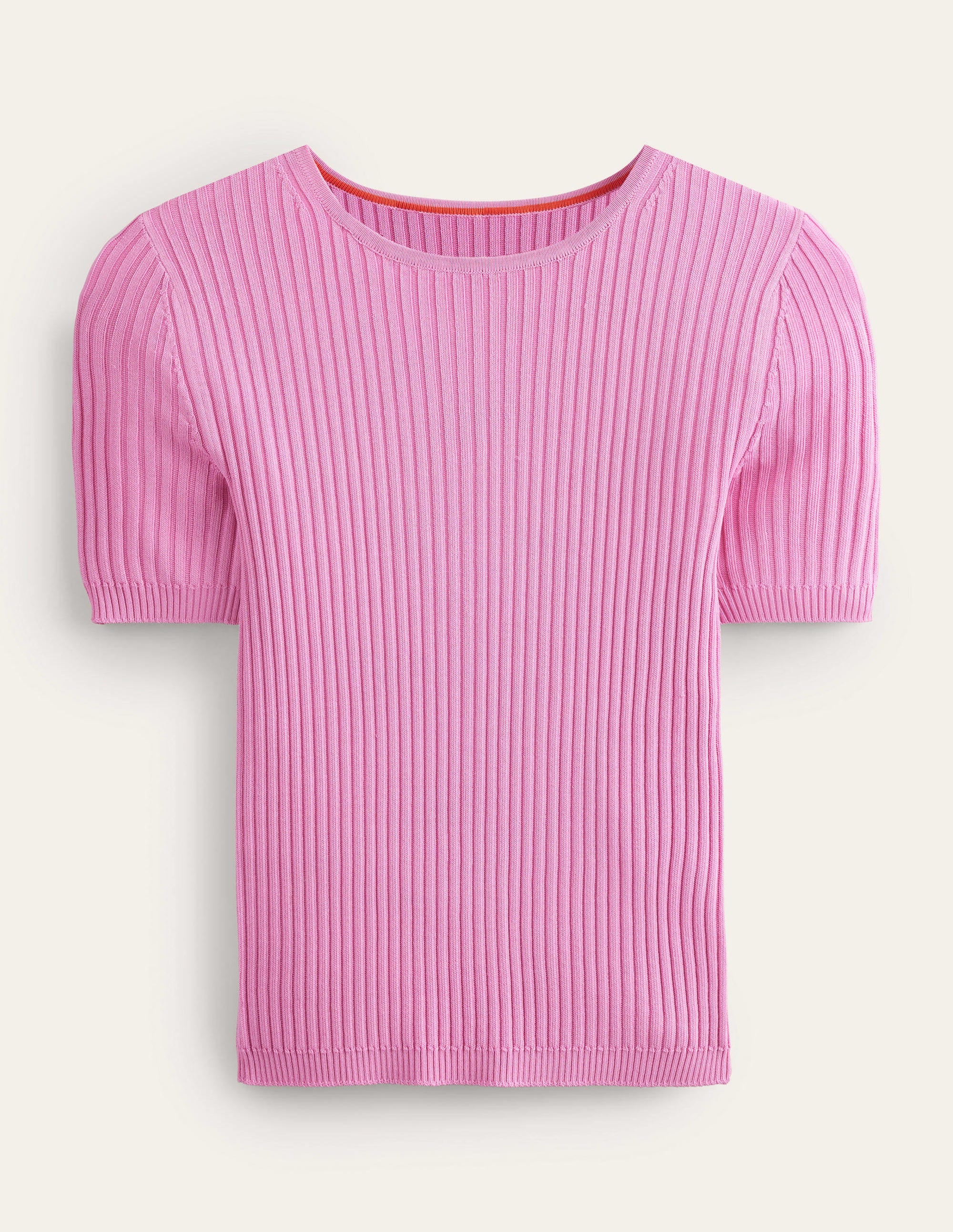 Rippstrick-T-Shirt-Hellrosa - Image 5