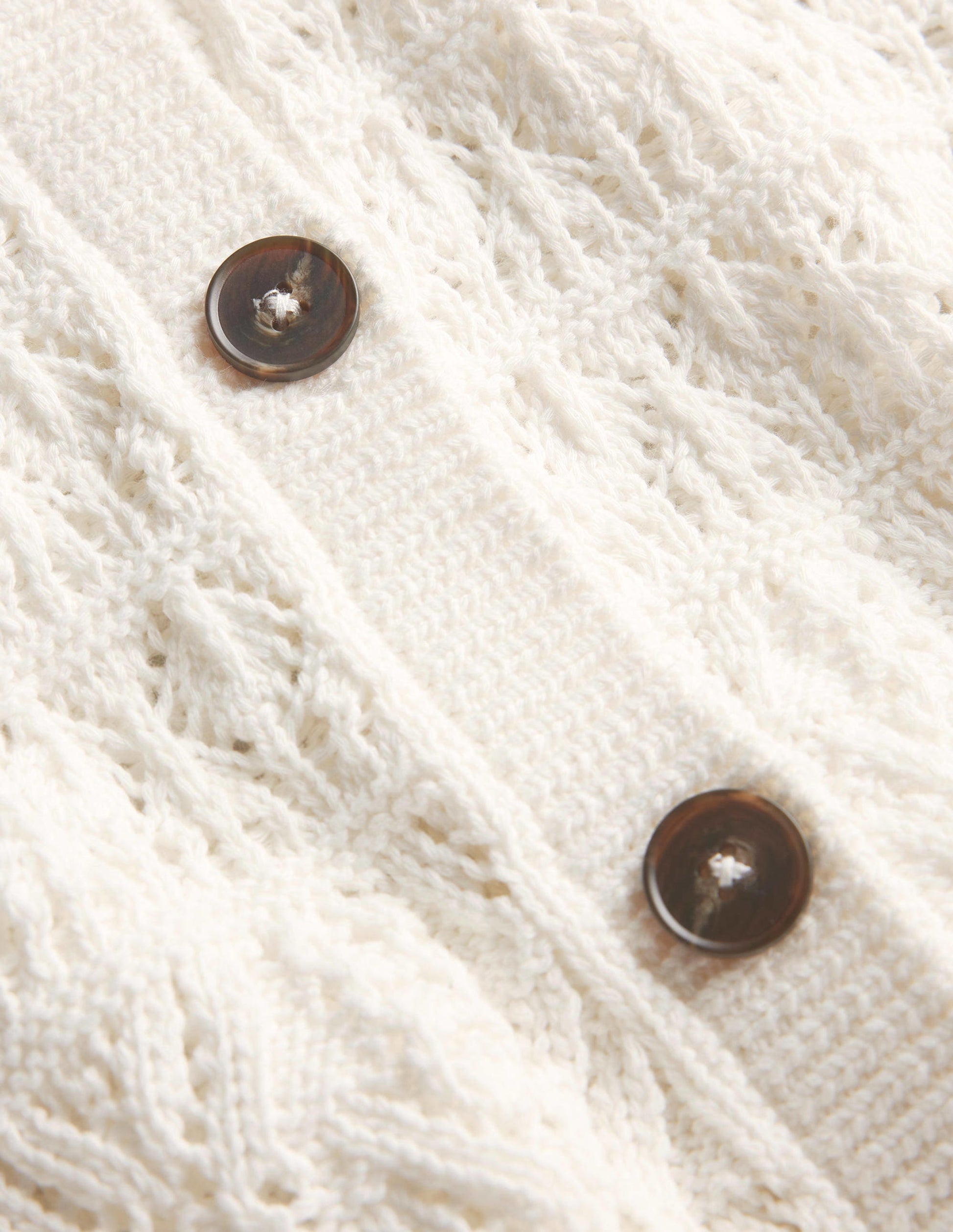 Pointelle-Cardigan mit Rundhalsausschnitt-Warmes Naturweiß-6