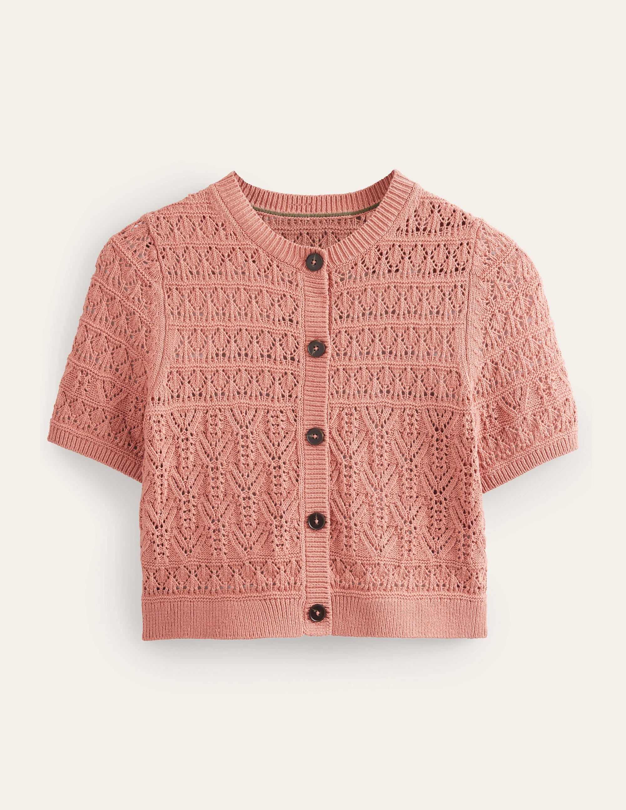 Cardigan en pointelle-Rose - Image 6