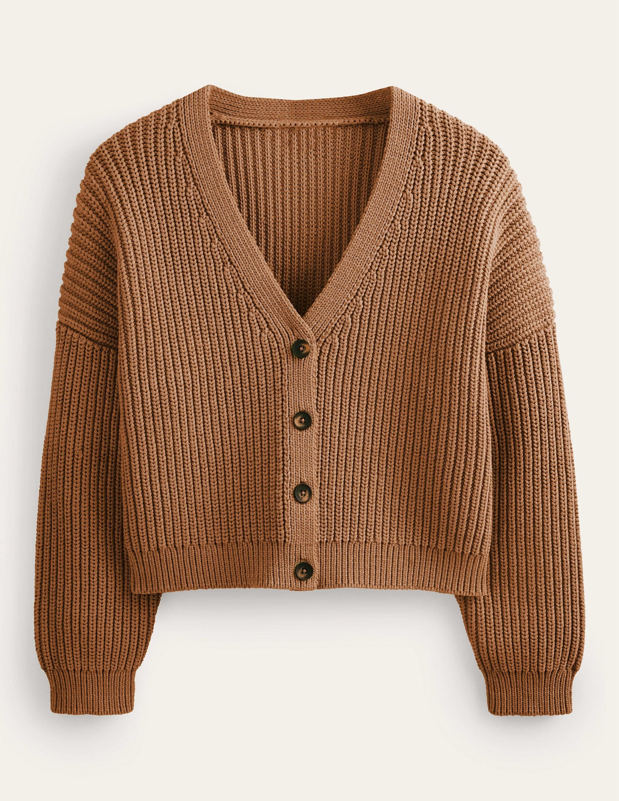 Gilet côtelé oversize-Camel chiné - Image 5