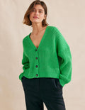 Oversize-Rippstrick-Cardigan-Hellgrün