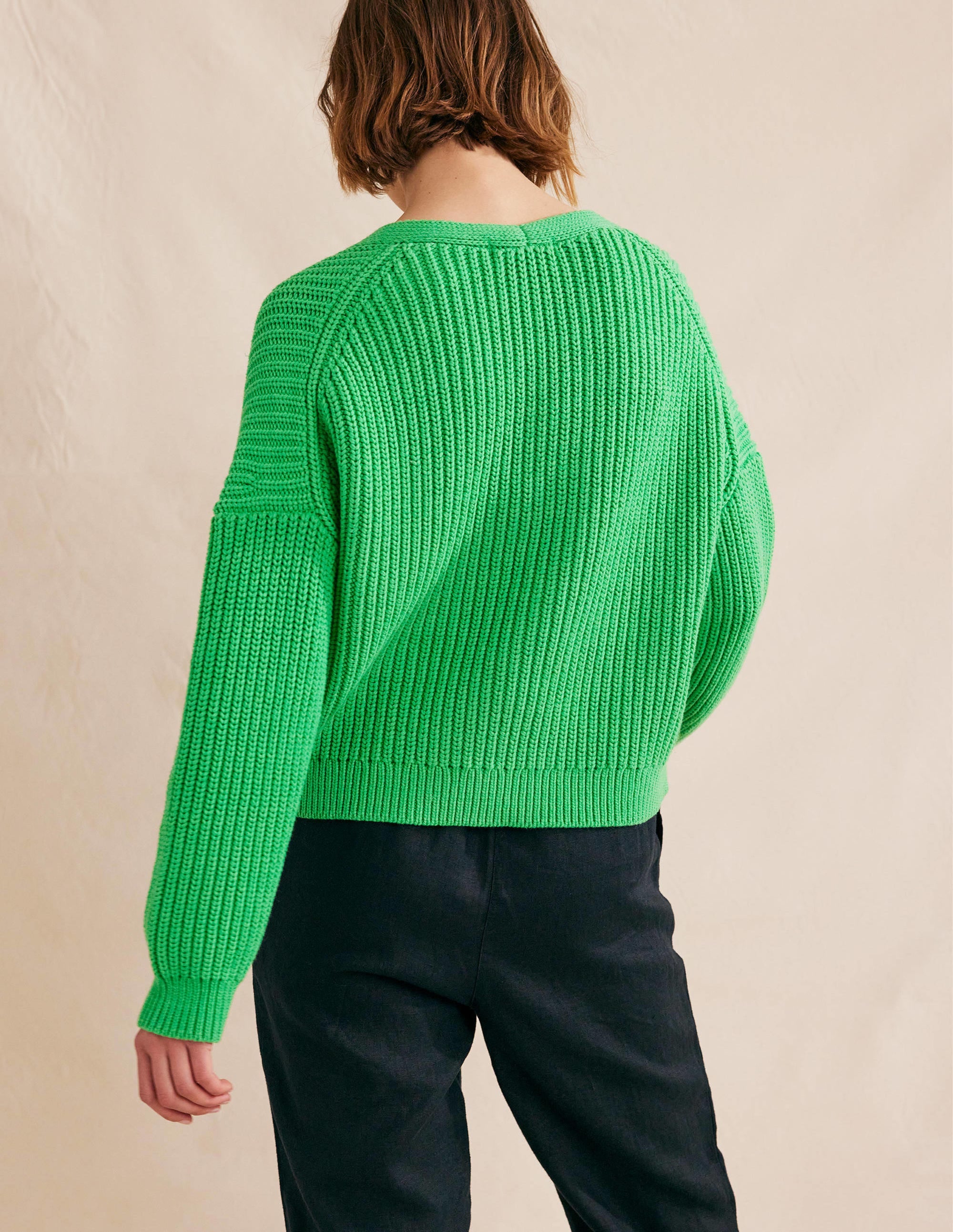Oversize-Rippstrick-Cardigan-Hellgrün - Image 3