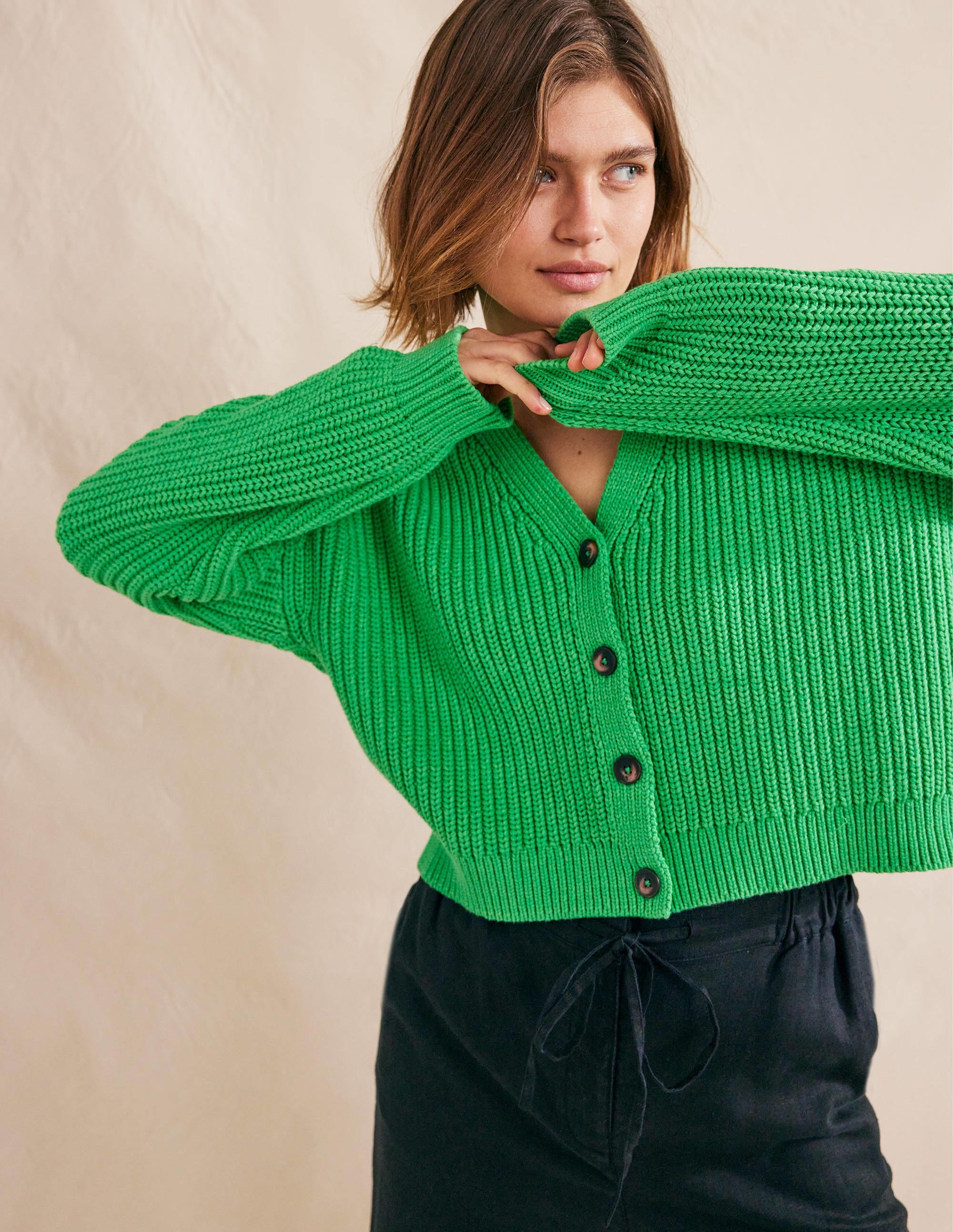 Oversize-Rippstrick-Cardigan-Hellgrün - Image 4