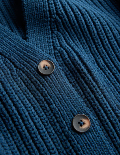 Oversize-Rippstrick-Cardigan-Marineblau