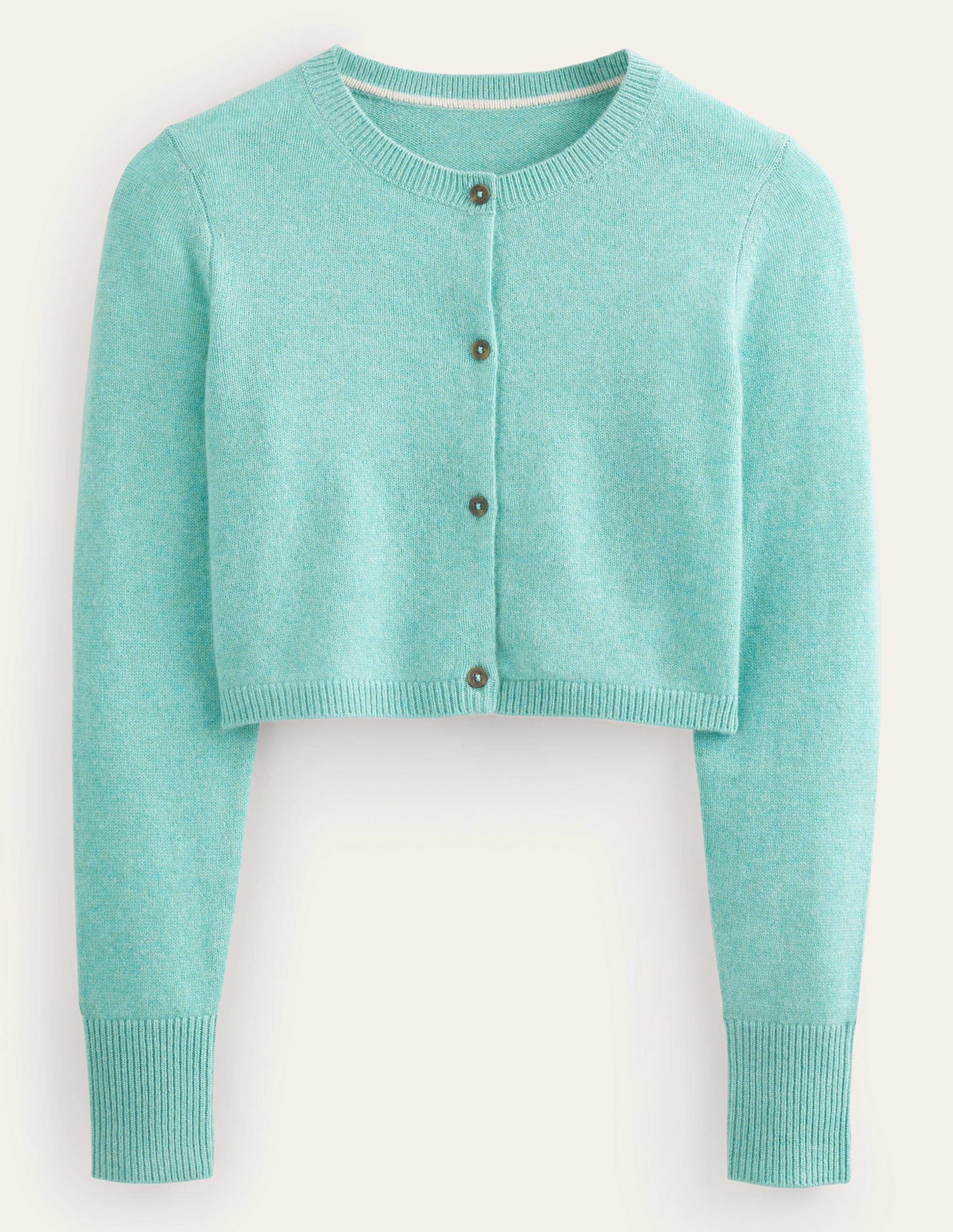Kurze Strickjacke aus Kaschmir mit Rundhalsausschnitt-Indischer Ozean - Image 5