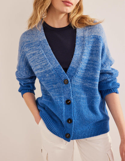 Fluffy Cardigan-Blue Ombre