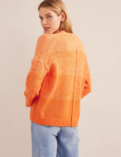 Flauschiger Cardigan-Orange, Farbverlauf