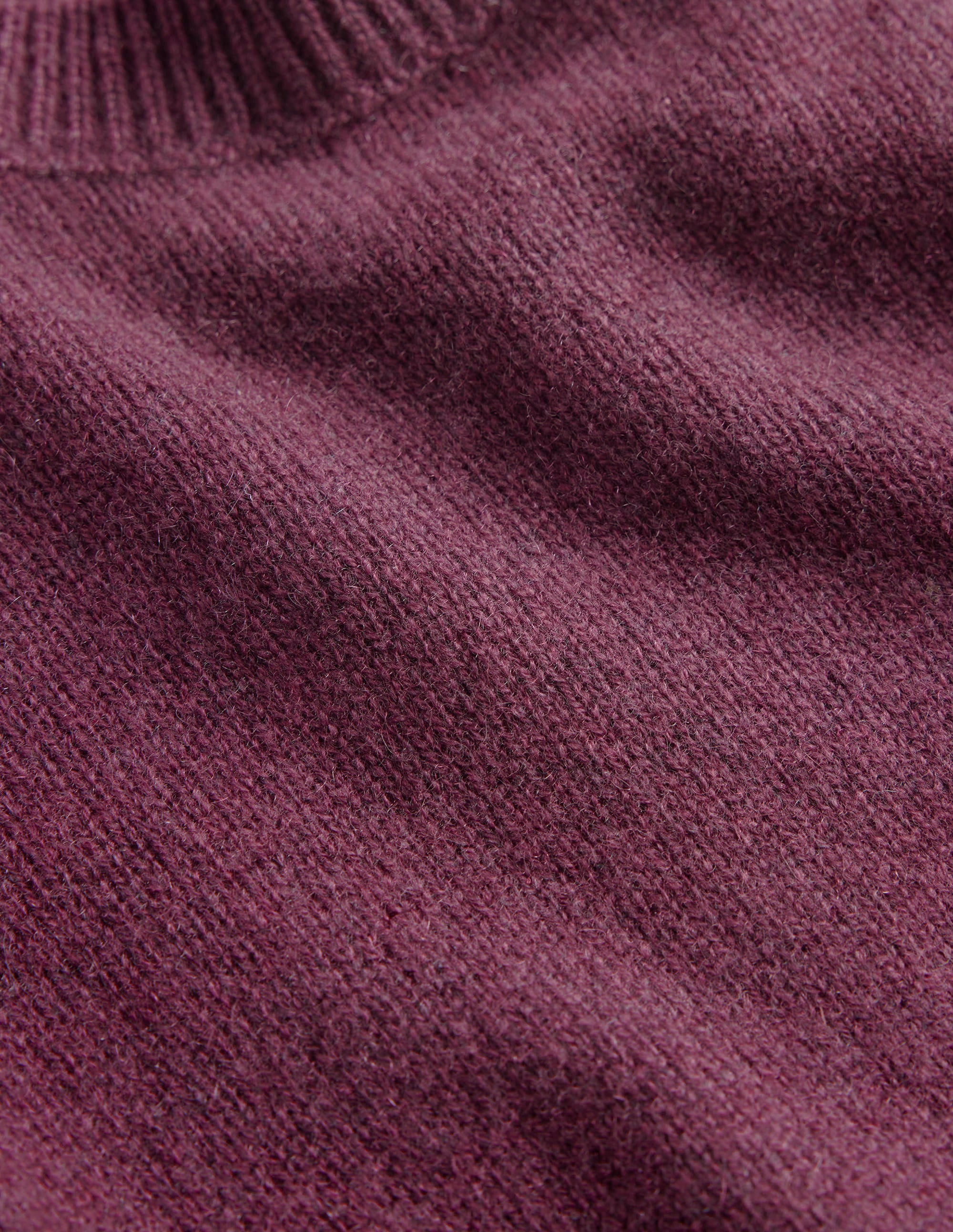 Kurzes Kaschmir-T-Shirt-Weinrot meliert - Image 6