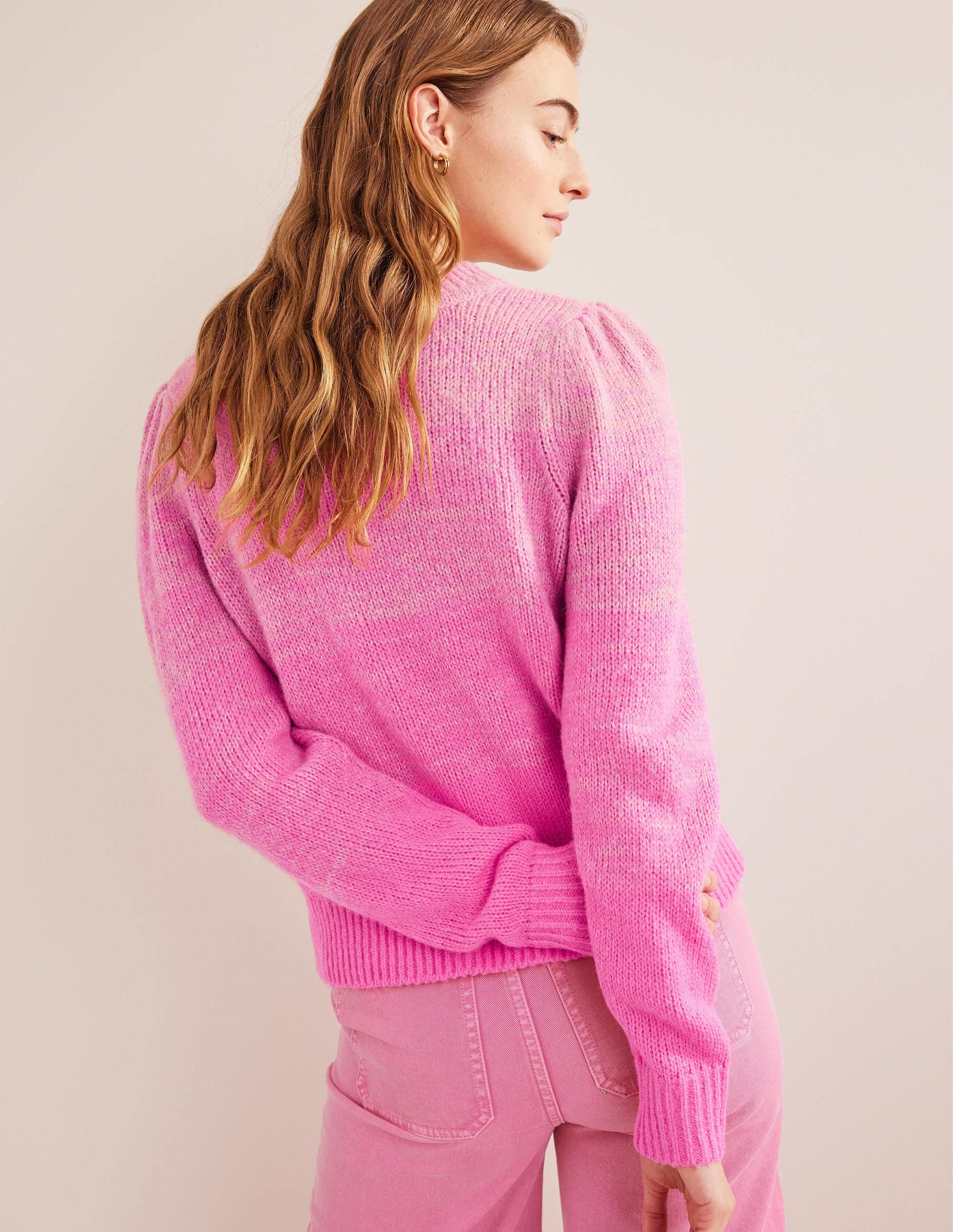 Flauschiger Pullover-Rosa, Farbverlauf - Image 3