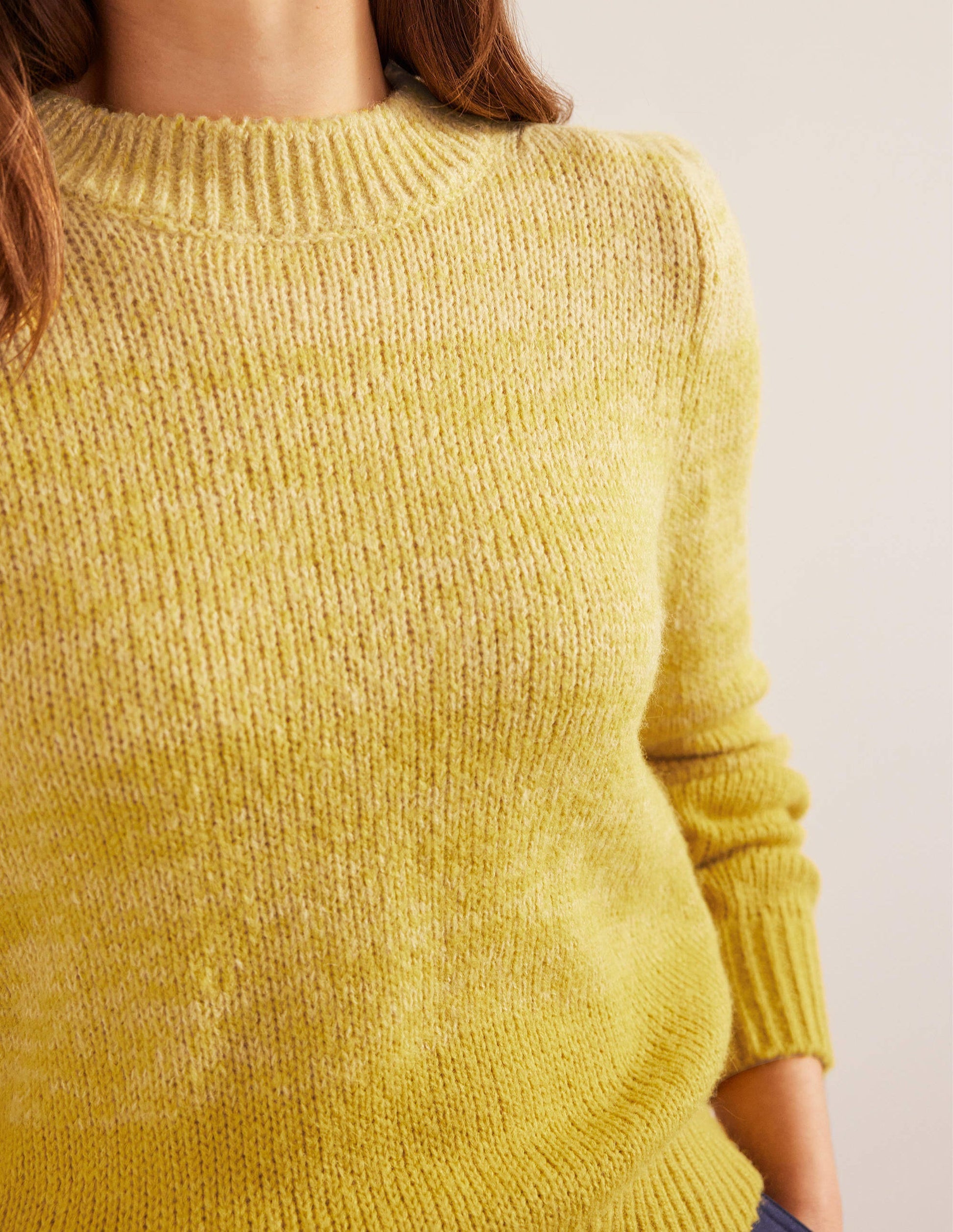 Pull duveteux-Dégradé jaune-2