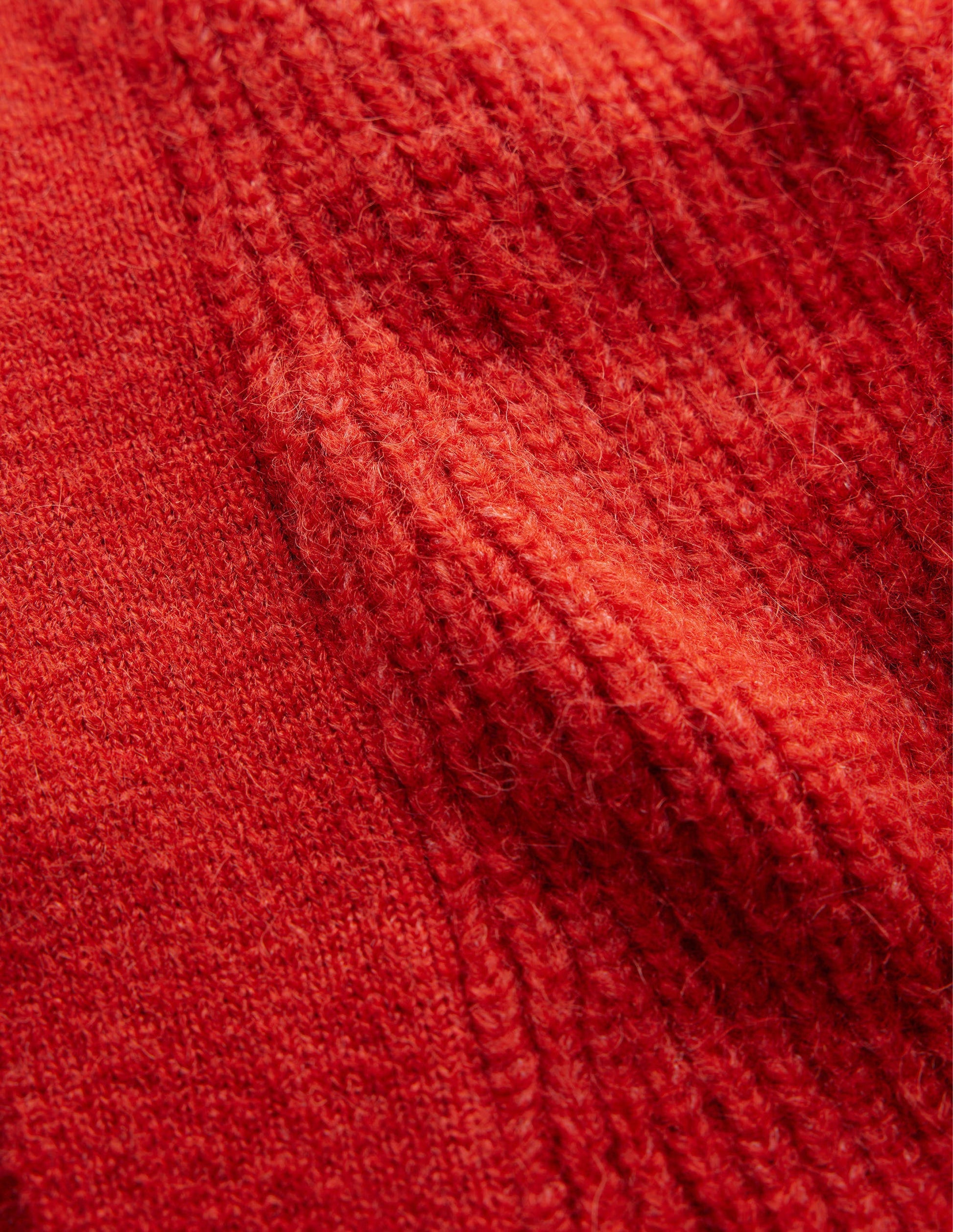 Flauschiger Cardigan mit Gürtel-Tomatenrot-6