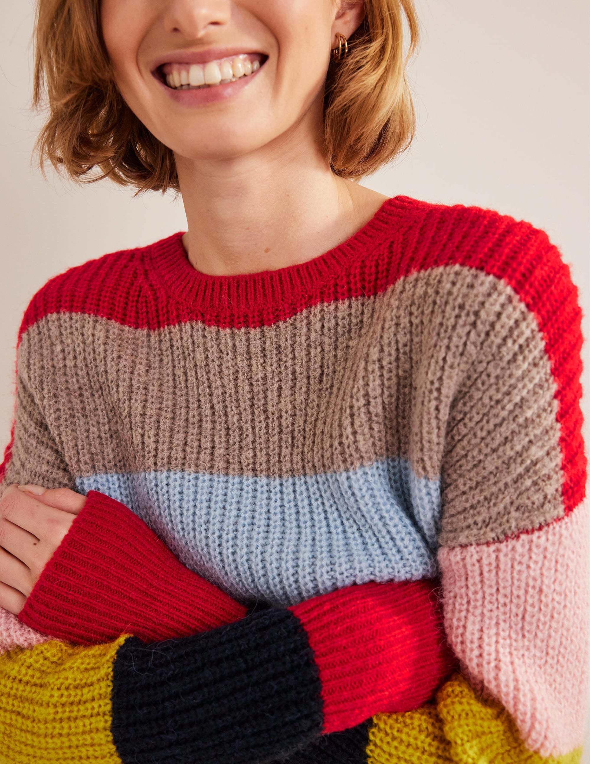 Flauschiger Pullover mit Streifen-Regenbogen/Bunt, Gestreift - Image 2