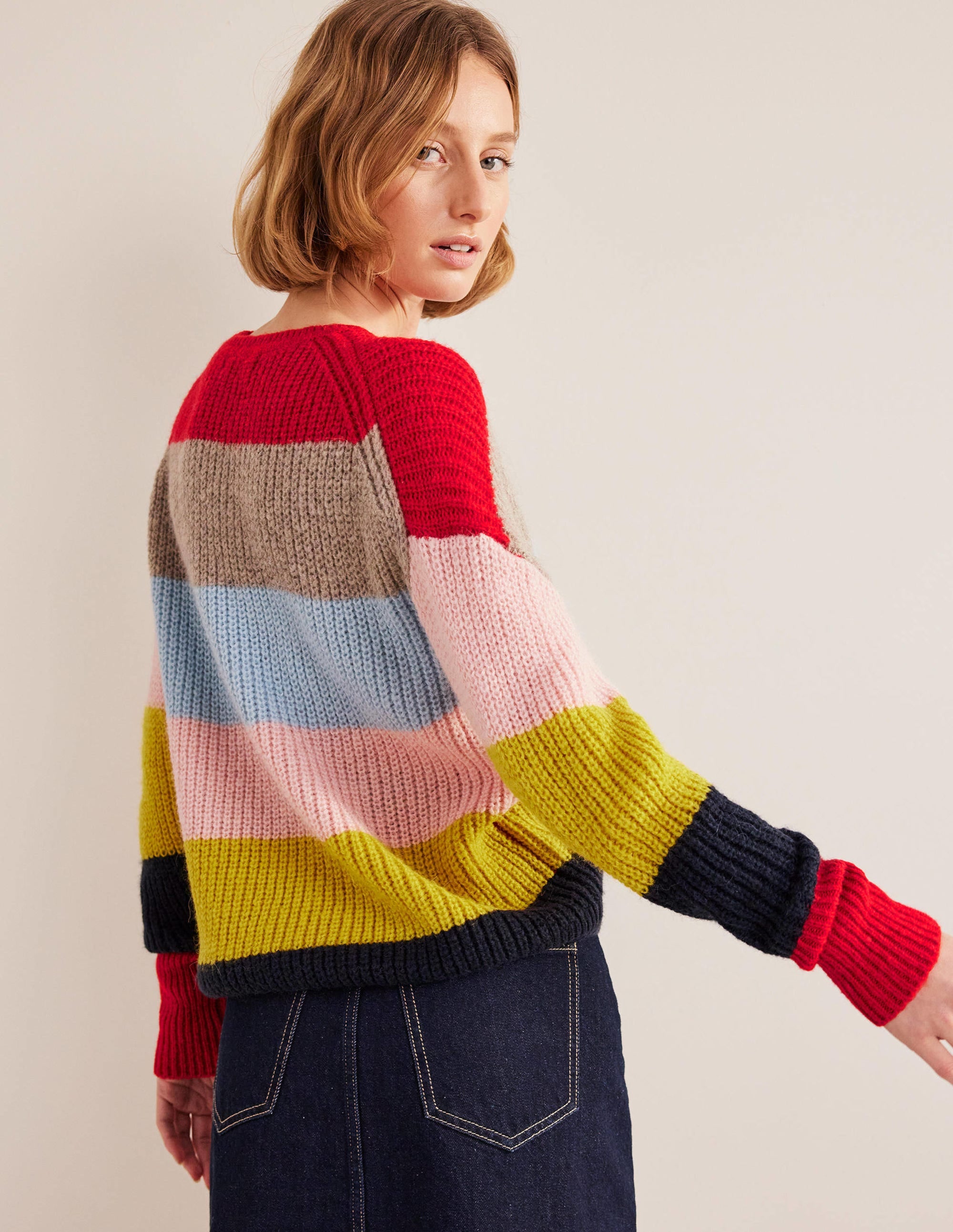 Flauschiger Pullover mit Streifen-Regenbogen/Bunt, Gestreift - Image 3