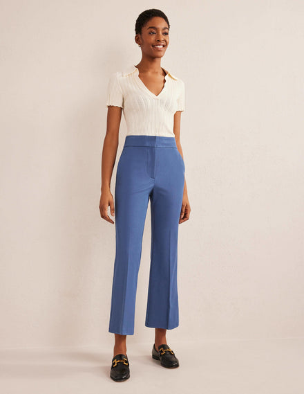 Ausgestellte 7/8-Hose mit 2-Wege-Stretch-Klassisches Blau