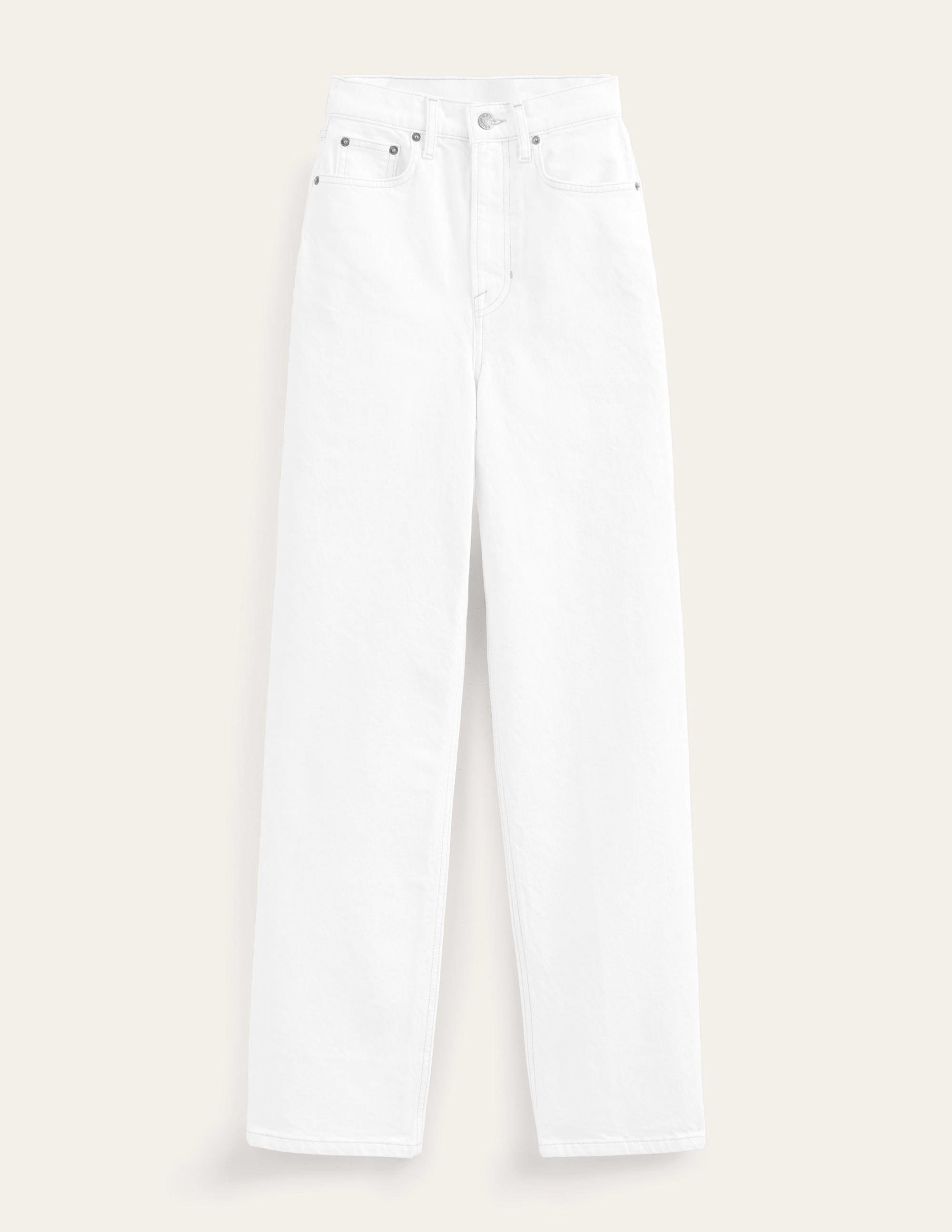 Jean droit à taille haute-Blanc - Image 6
