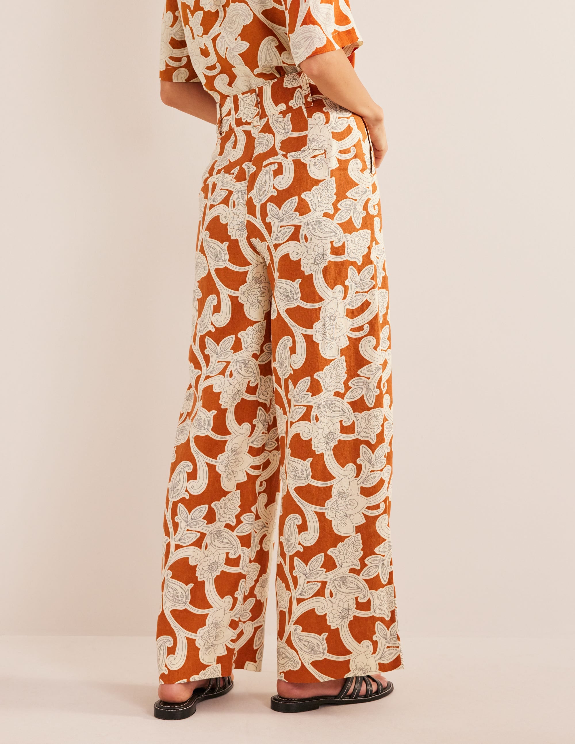 Leinenhose Highbury-Rostrot, Paisley-Wirbel - Image 3