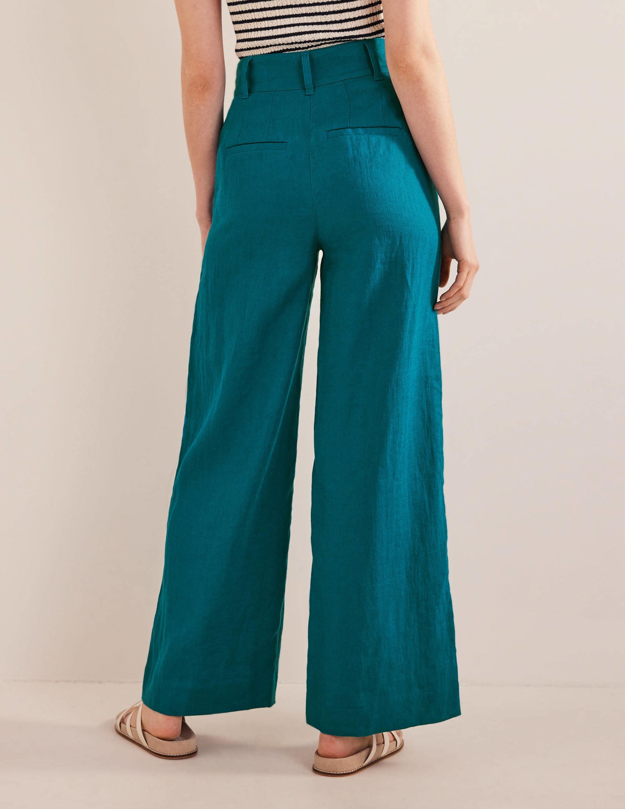 Pantalon Highbury en lin-Bleu sarcelle cristallin - Image 3