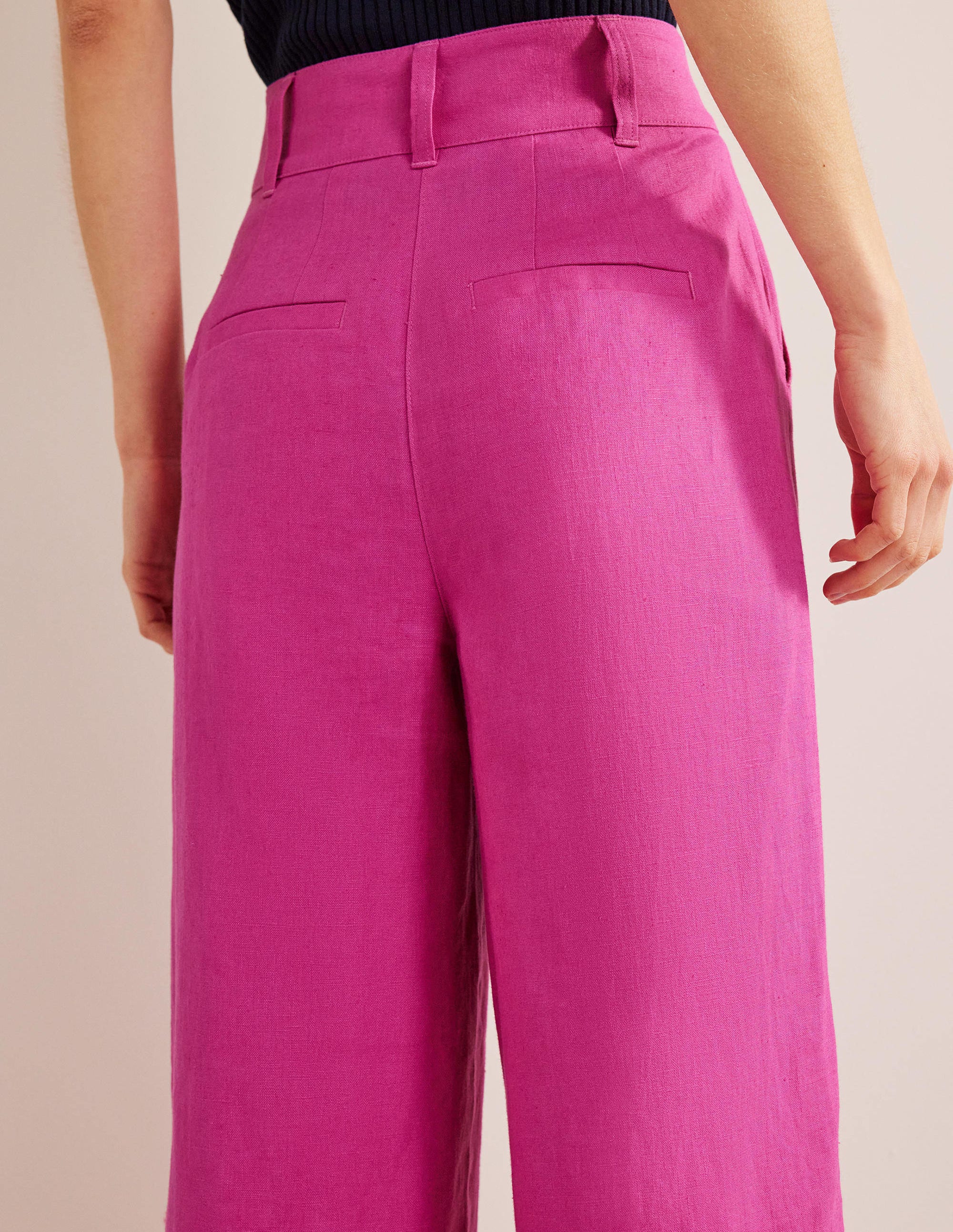 Pantalon Highbury en lin-Rose violet - Image 2