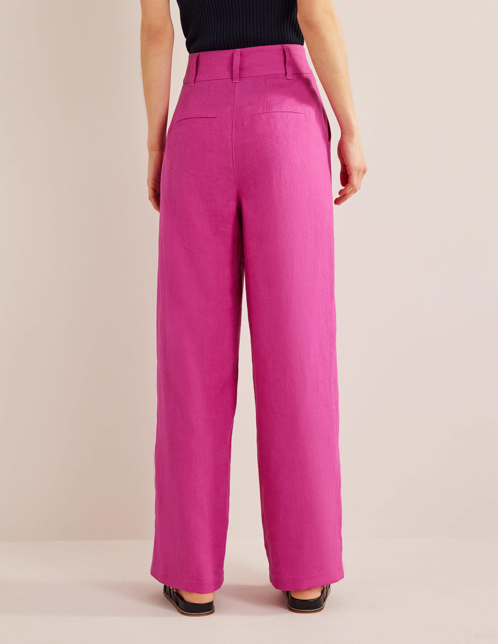 Pantalon Highbury en lin-Rose violet - Image 3