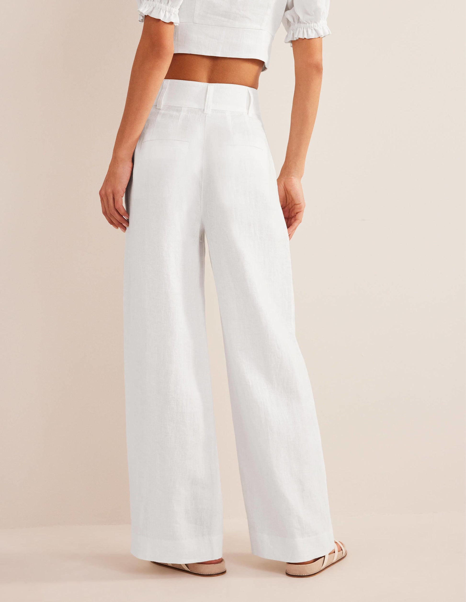 Pantalon Highbury en lin-Blanc-3