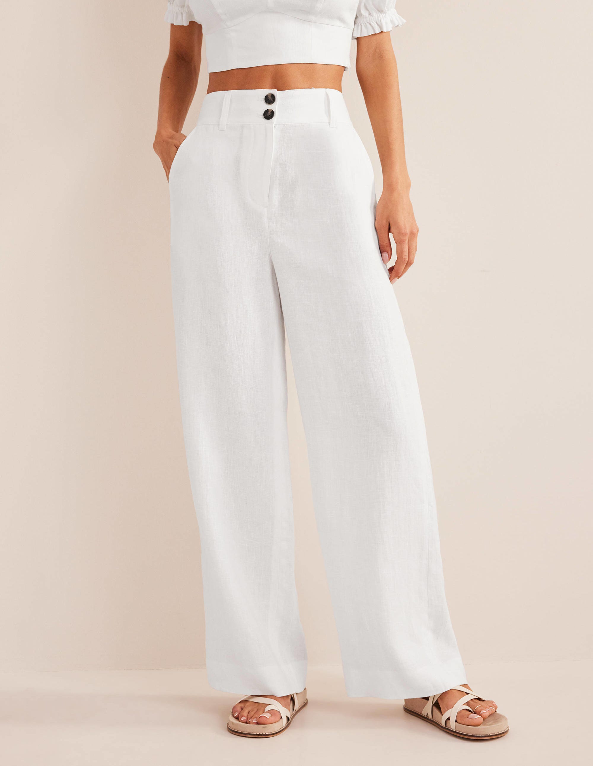 Pantalon Highbury en lin-Blanc - Image 4