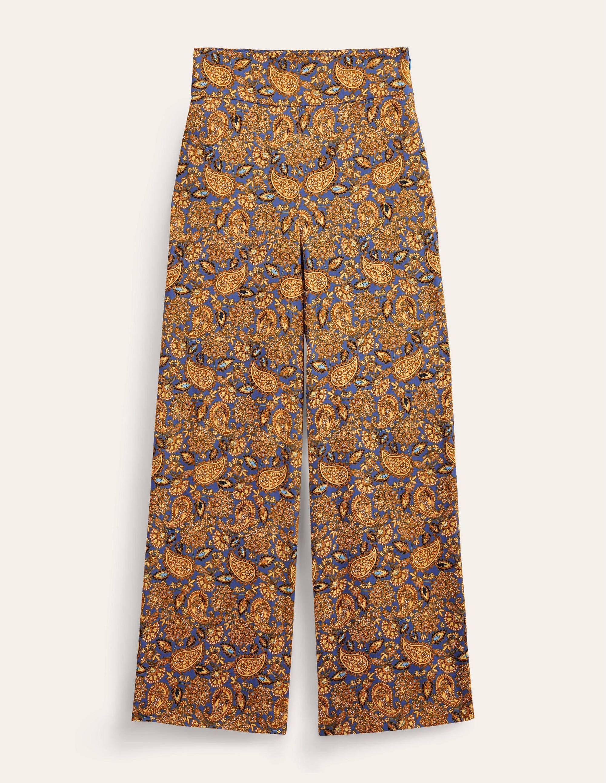 Gemusterte Hose mit weit fließendem Bein-Ockergelb, Paisleymuster - Image 6