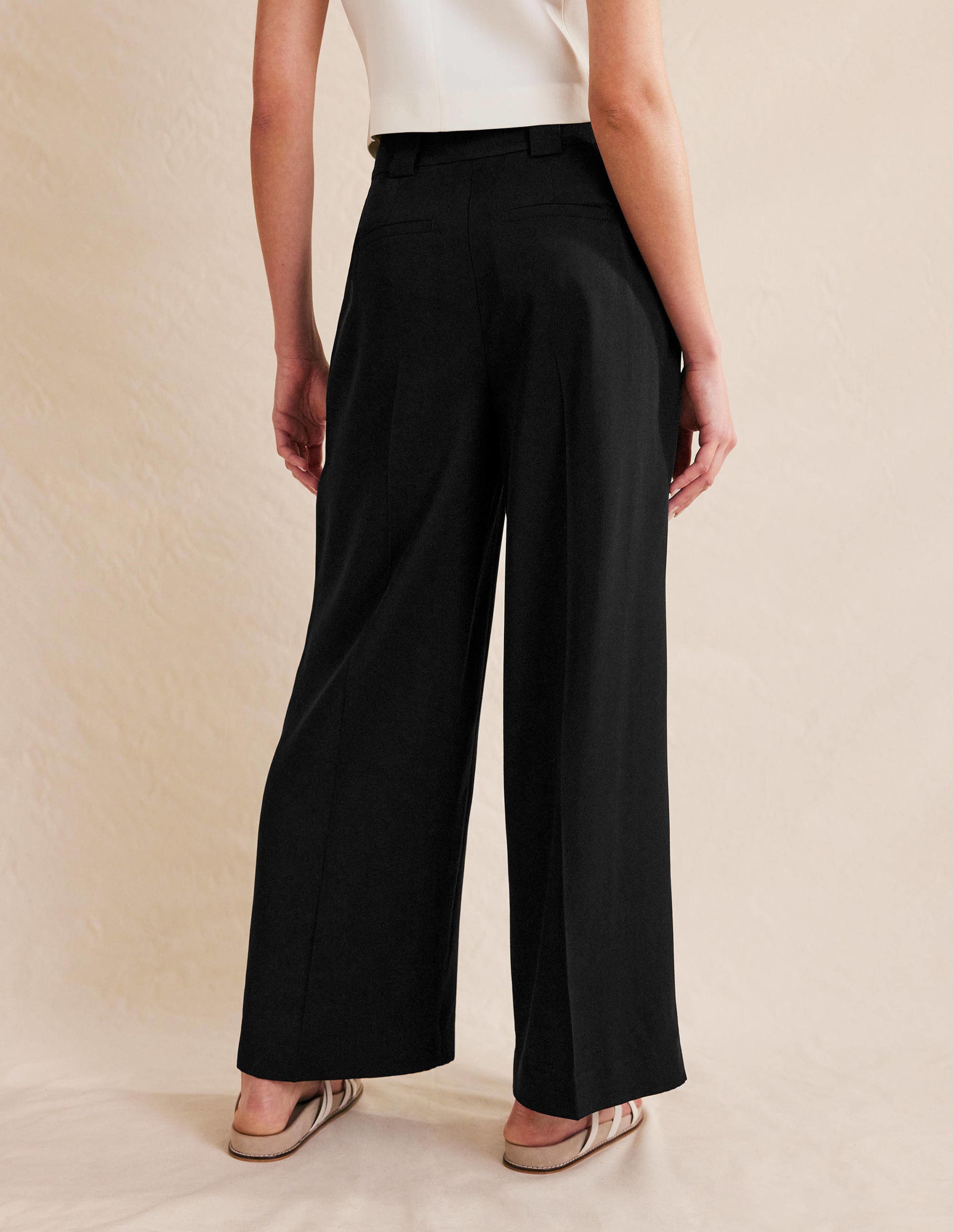 Islington Wide Leg Trousers-Black - Image 3