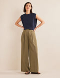 Islington Hose mit weitem Bein-Dezentes Khaki