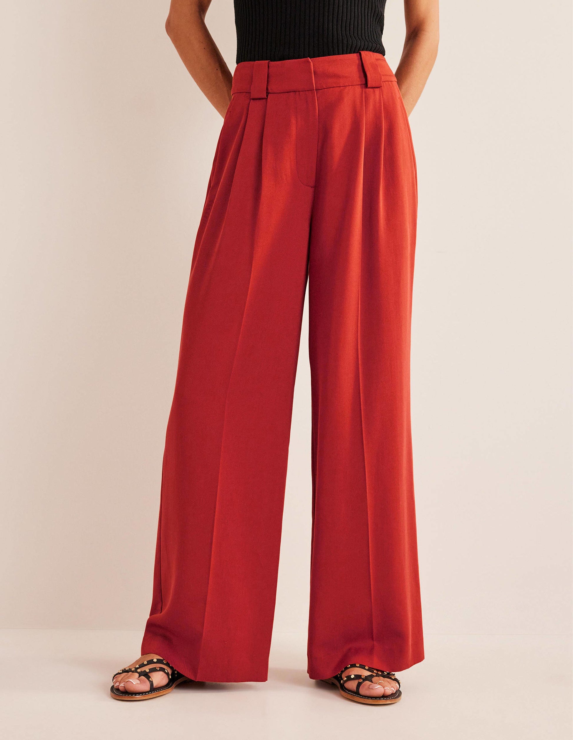 Islington Hose mit weitem Bein-Tomatenrot-4